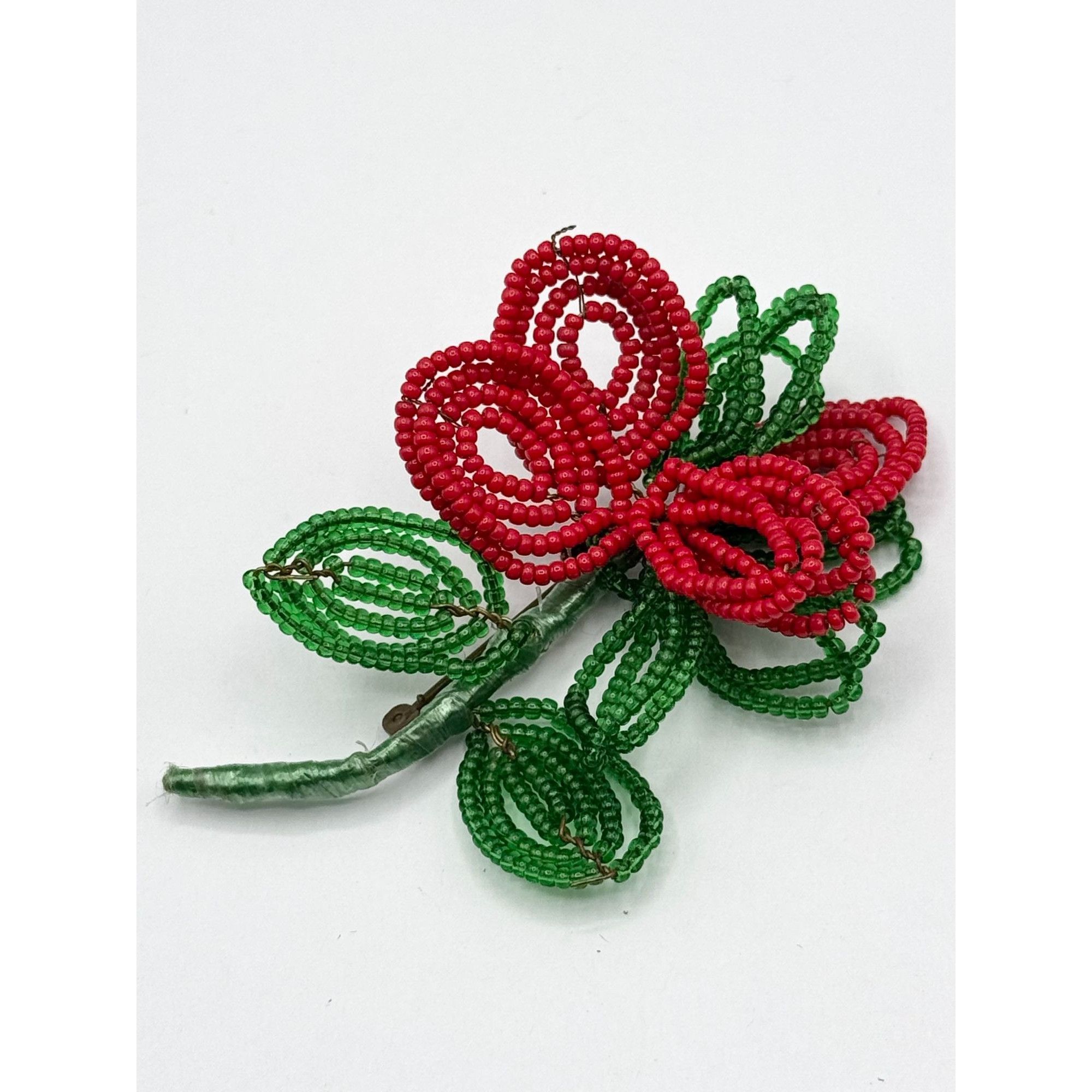Vintage Vintage wire beaded flower brooch pin Size ONE SIZE - 3 Thumbnail