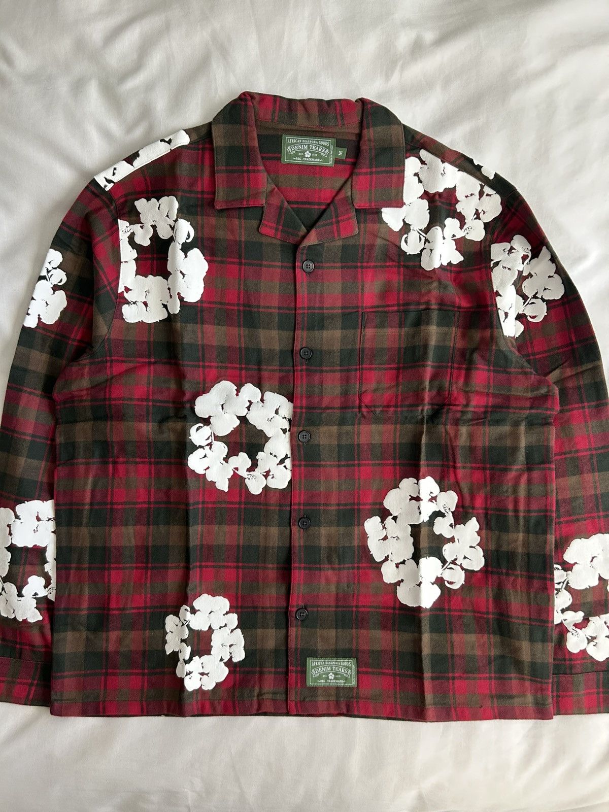 DENIM TEARS Denim Tears Cotton Wreath Pajama Shirt Long Sleeve Flannel Size US M / EU 48-50 / 2 - 2 Thumbnail