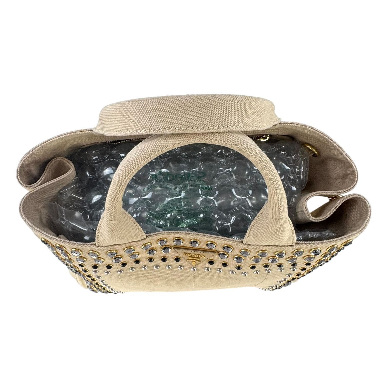 Prada Prada Rhinestone Canapa Tote Bag Size ONE SIZE - 6 Thumbnail