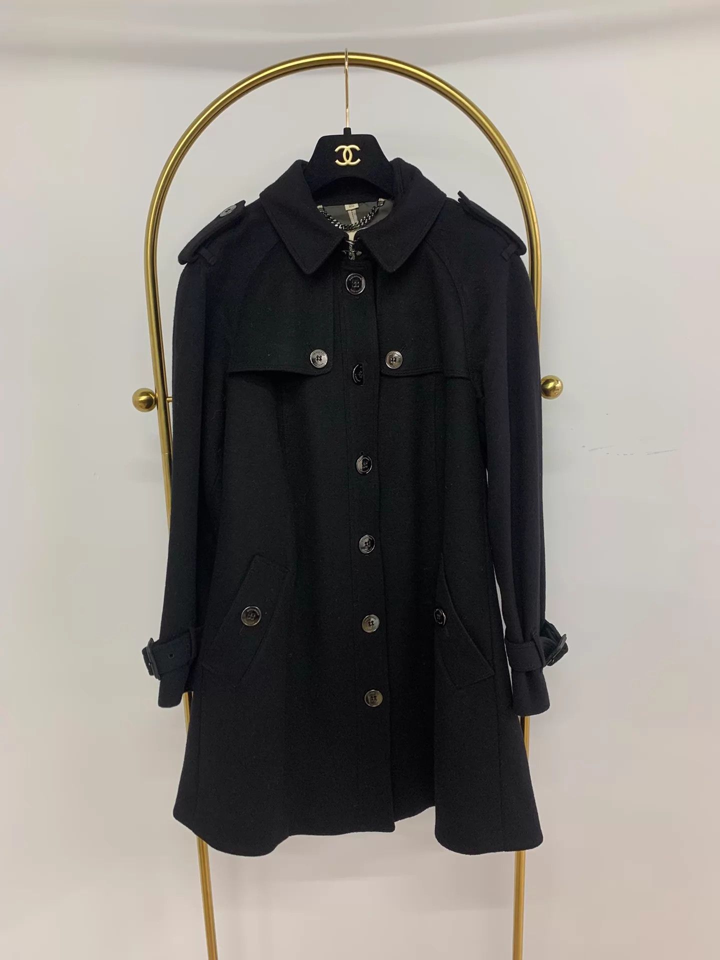 Burberry Burberry Black Wool-Cashmere Coat UK8 New Size S / US 4 / IT 40 - 1 Thumbnail