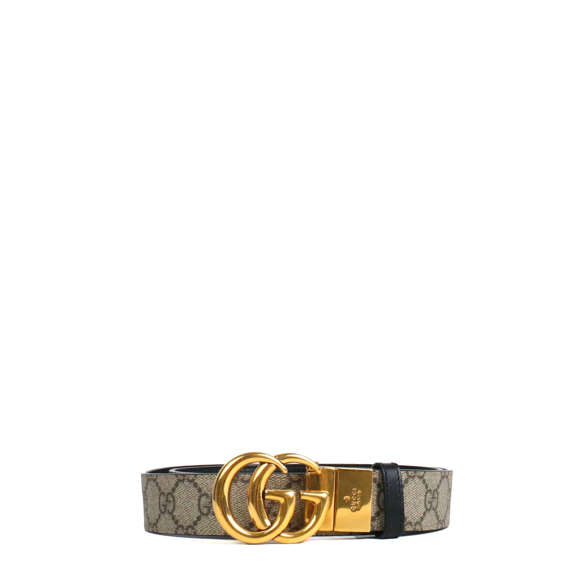 Gucci GUCCI - Reversible GG Marmont Gucci belt in monogram canvas (T85) Size ONE SIZE - 1 Thumbnail