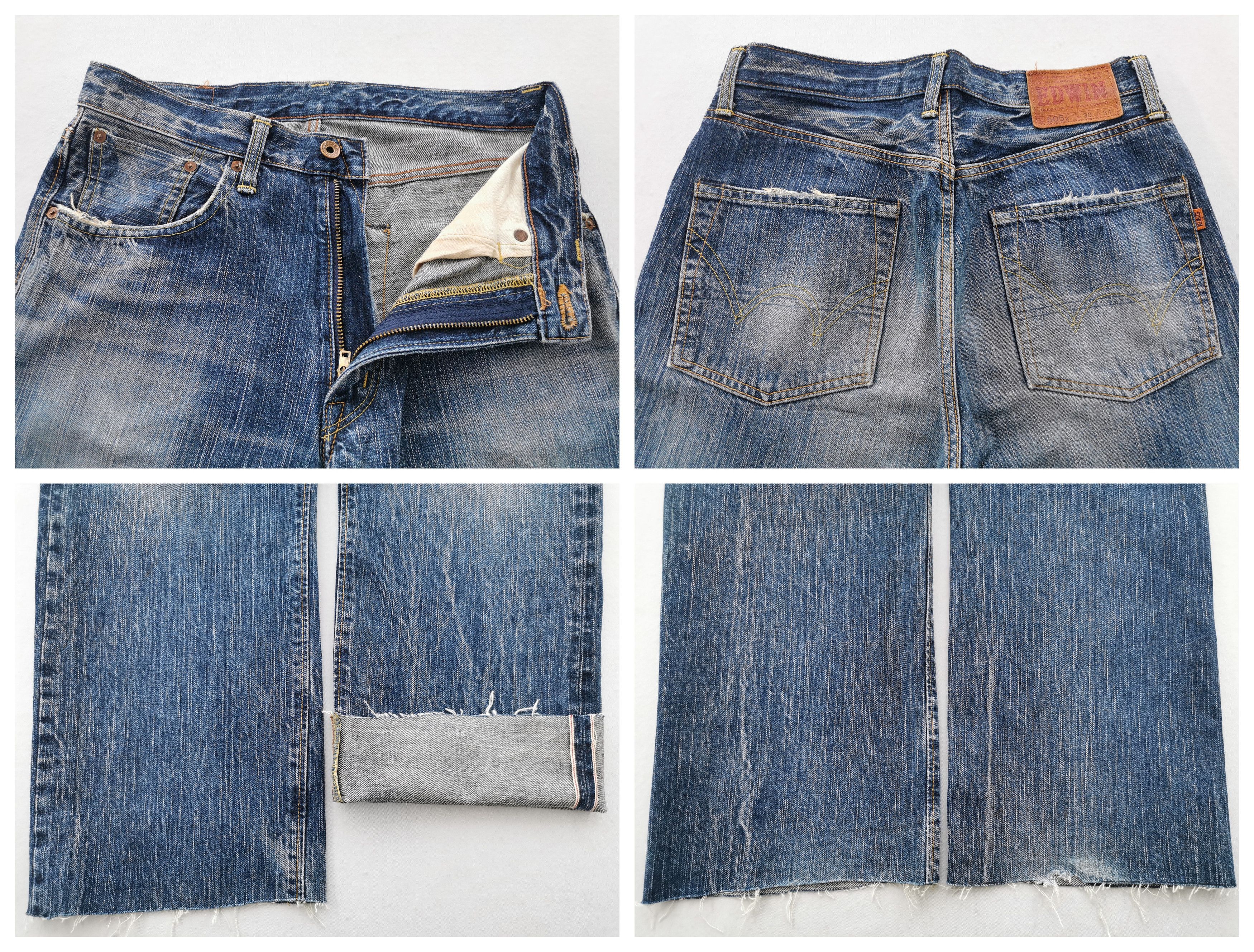 Edwin Distressed Vintage 90s Edwin 505Z Selvedge Denim Size US 32 / EU 48 - 8 Thumbnail