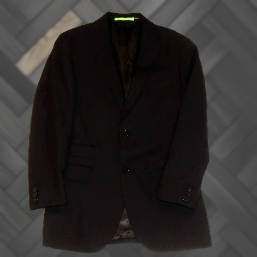 Salvatore Ferragamo Salvatore Exte Men's Blazer Sport Coat Jacket Size 46 EUR/36 US Black Polyester&Viscose Regular Men 1 Piece Size 46R - 1 Thumbnail