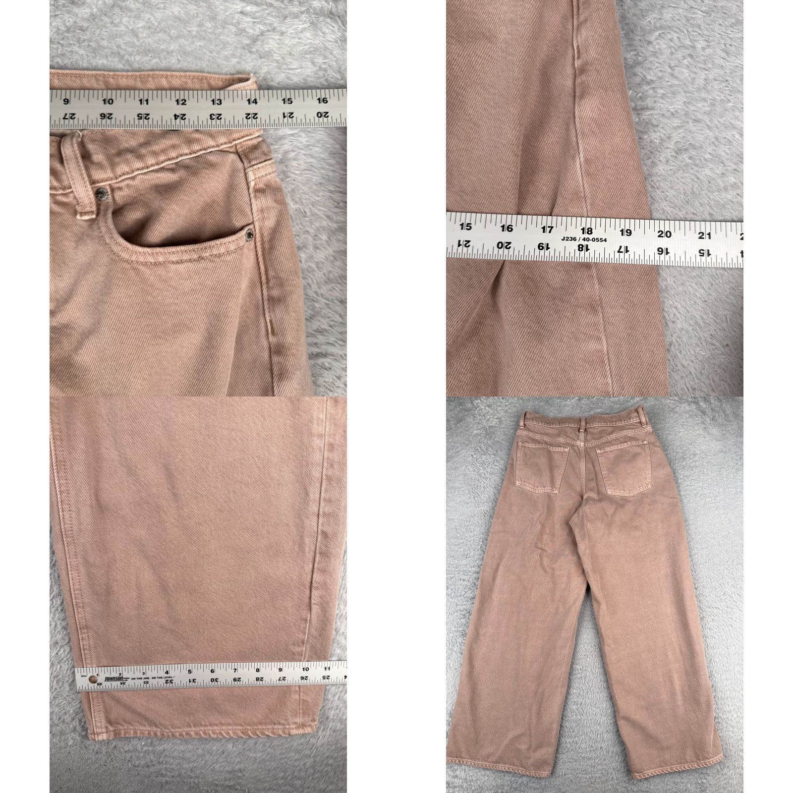 Old Navy Old Navy Jeans Womens 2 Pink Baggy Wide Leg Mid Rise Cotton Lyocell Blend 28x28 Size 26" / US 2 / IT 38 - 9 Thumbnail