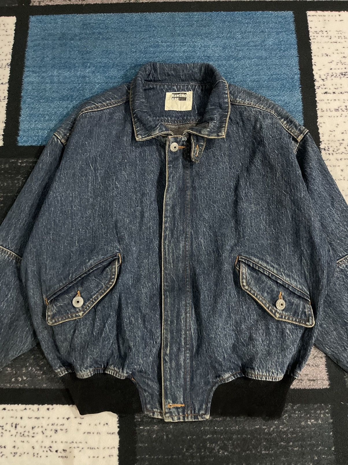 Japanese Brand × Kensho Abe Vintage Kensho Abe Denim Bomber Jacket Size US XL / EU 56 / 4 - 5 Thumbnail