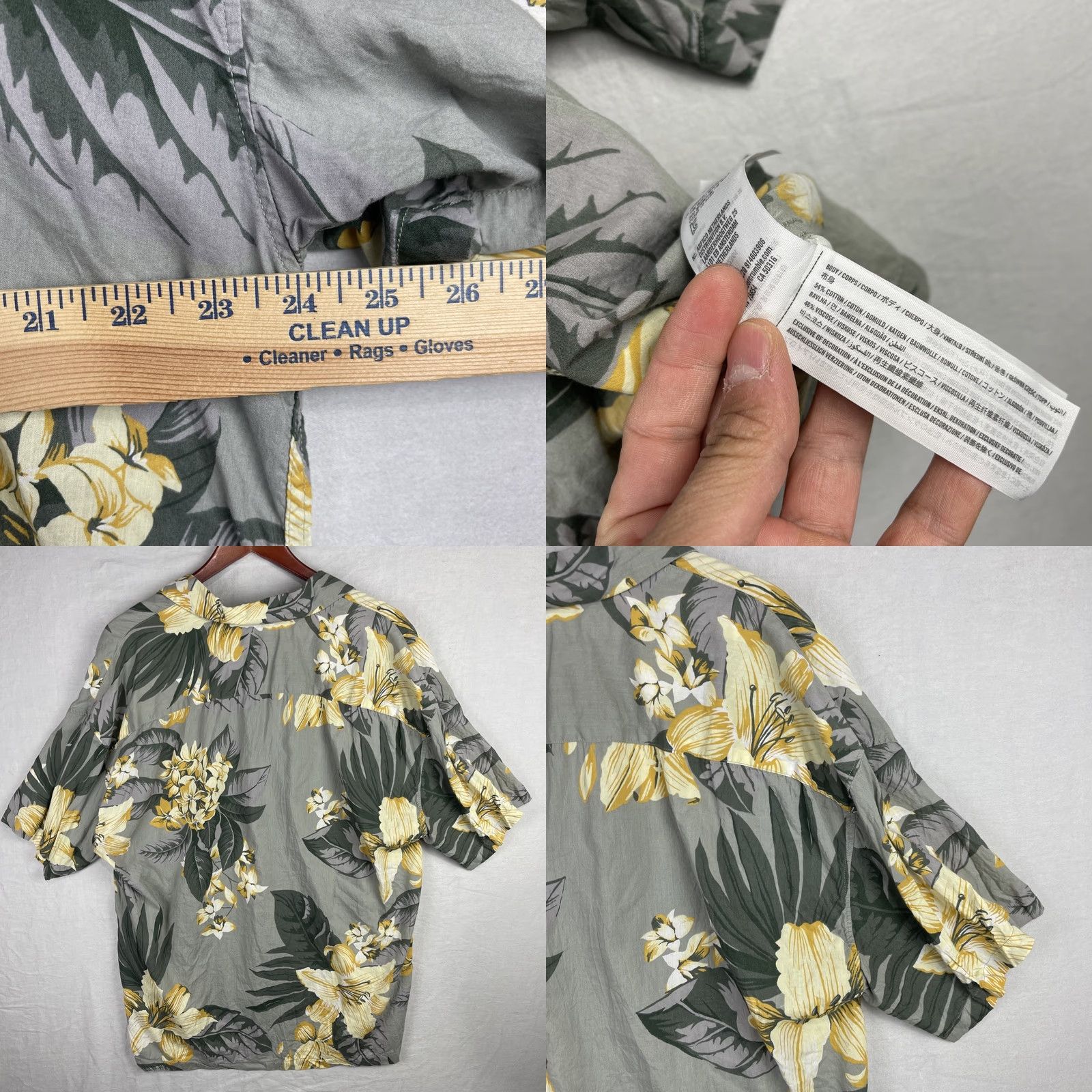 Abercrombie & Fitch Abercrombie & Fitch Shirt Mens XL Gray Button Up Floral Hawaiian Tropical Relaxed Fit Size US XL / EU 56 / 4 - 8 Thumbnail