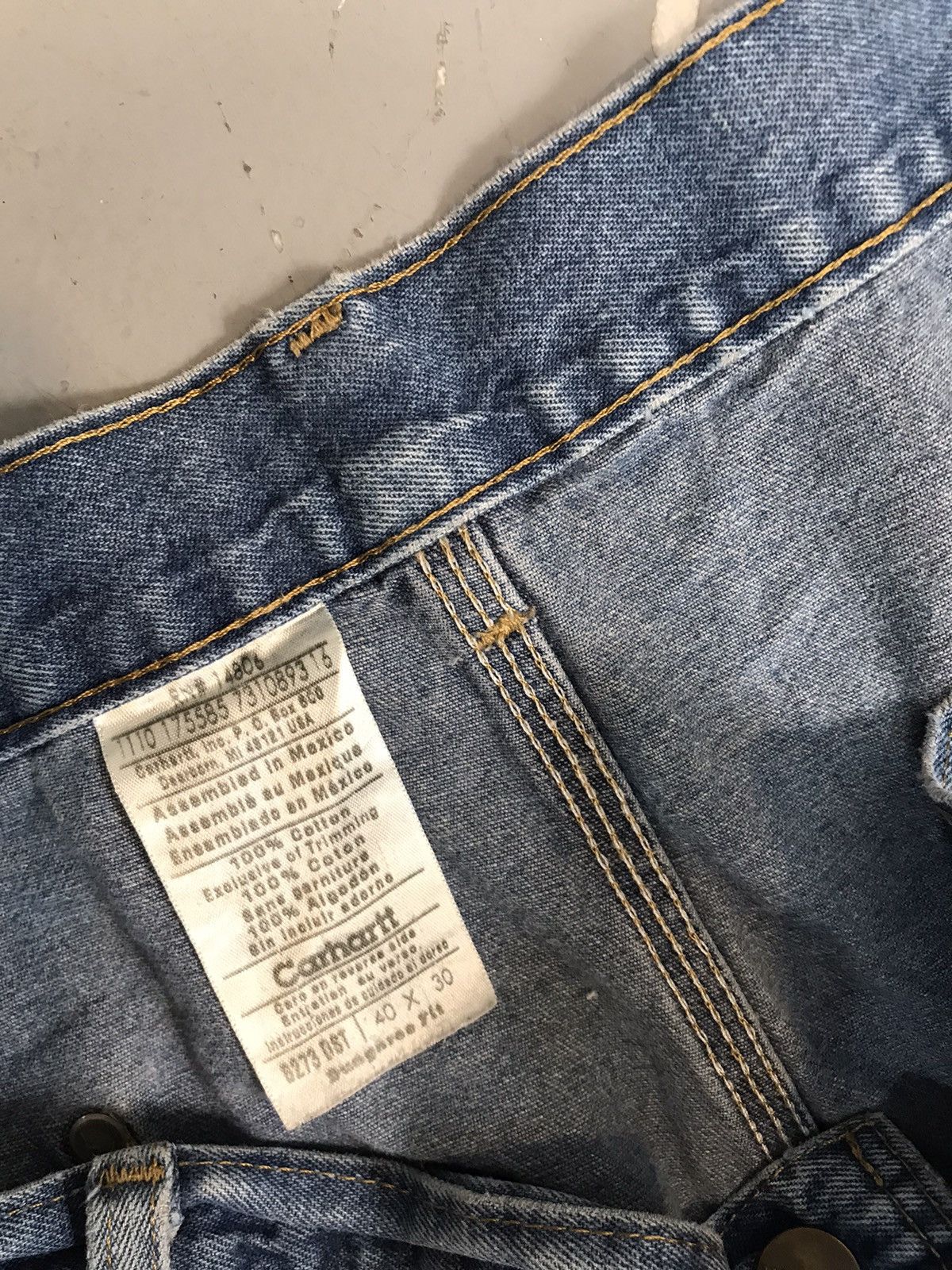 Carhartt × Vintage Vintage Carhartt B273 DST distressed double knee denim Size US 40 / EU 56 - 8 Thumbnail