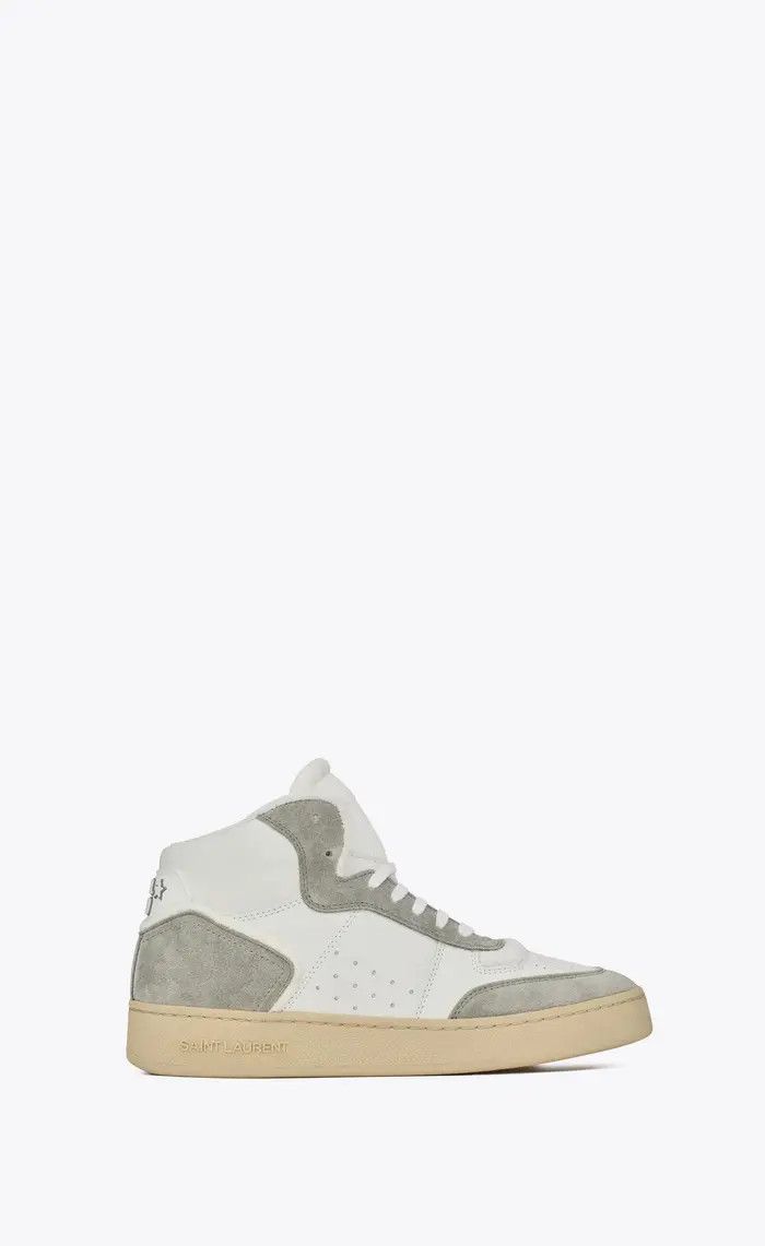 Saint Laurent Paris oc11z1125 SL/80 Sneakers in Leather And Suede White/Grey Size US 9 / EU 42 - 1 Thumbnail