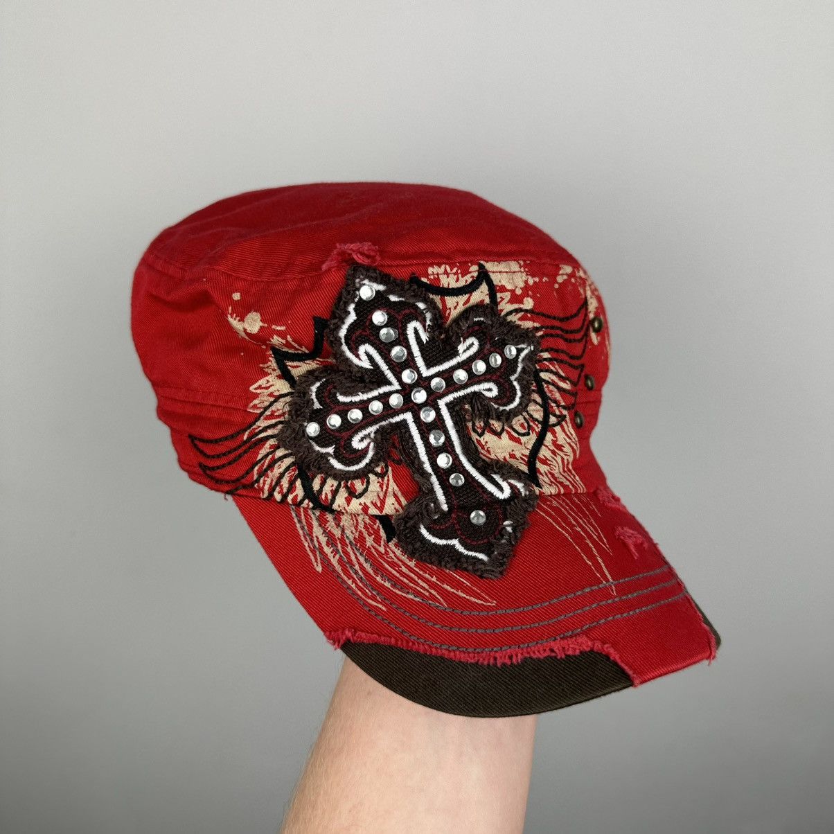 Vintage Vintage 90’s Cross On Red Army Cadet Y2K Ref Cap Size ONE SIZE - 3 Thumbnail