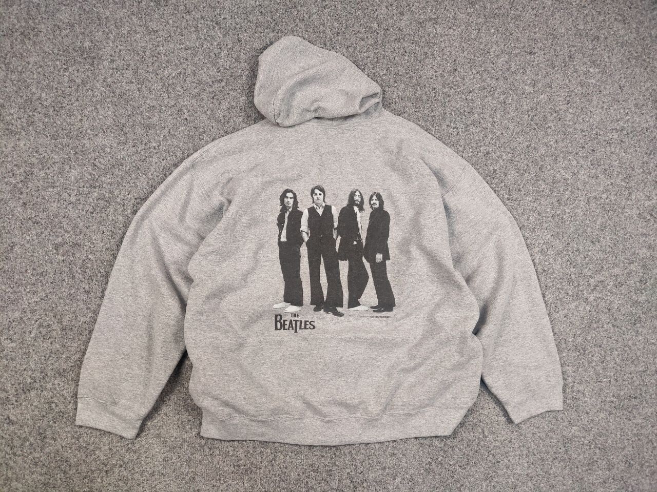 Band Tees Vintage The Beatles Band Logo Blank Gray Zip Hoodie Size US M / EU 48-50 / 2 - 9 Thumbnail
