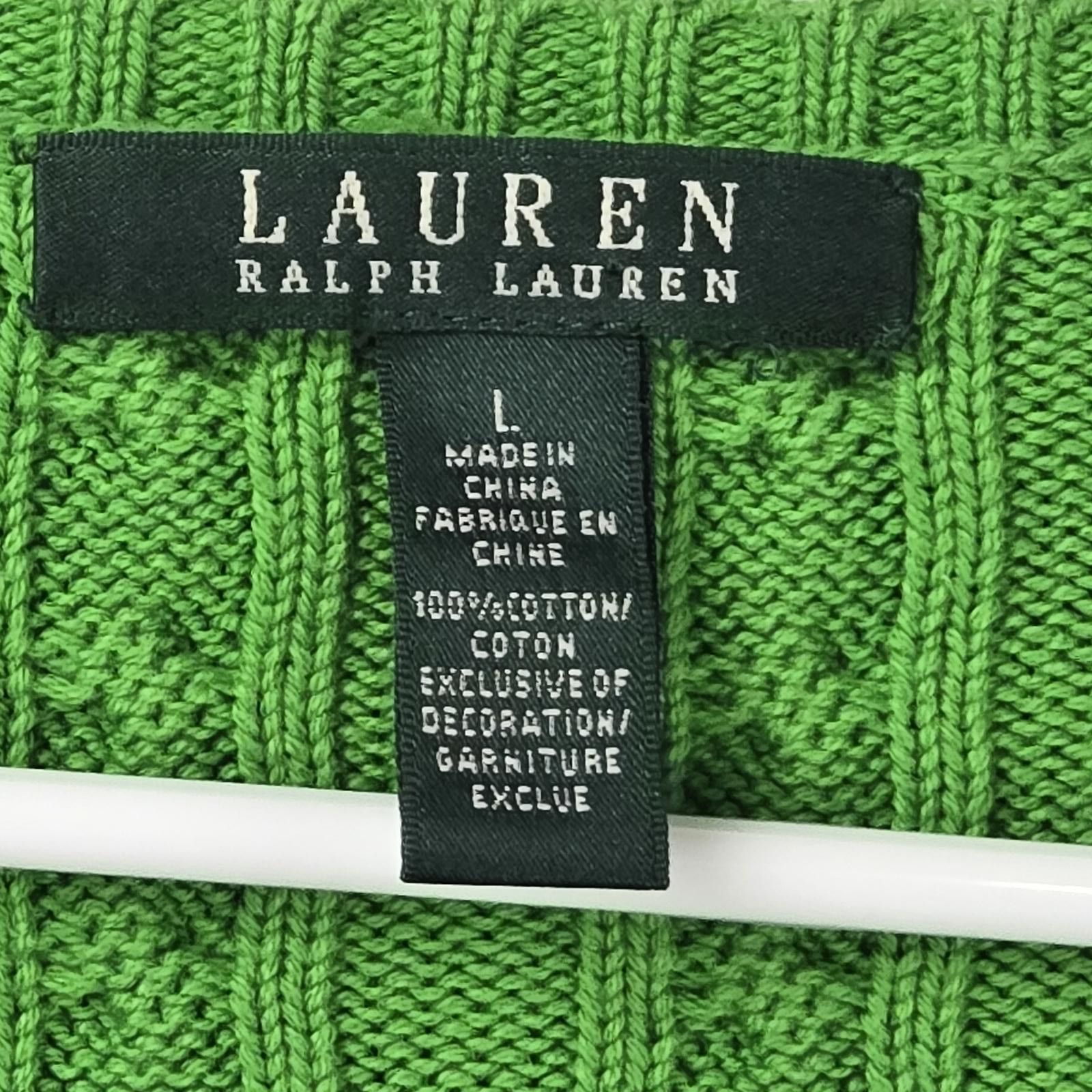 Lauren Ralph Lauren Lauren Ralph Lauren Kelly Green Cable Knit Sweater Size L Size L / US 10 / IT 46 - 8 Thumbnail
