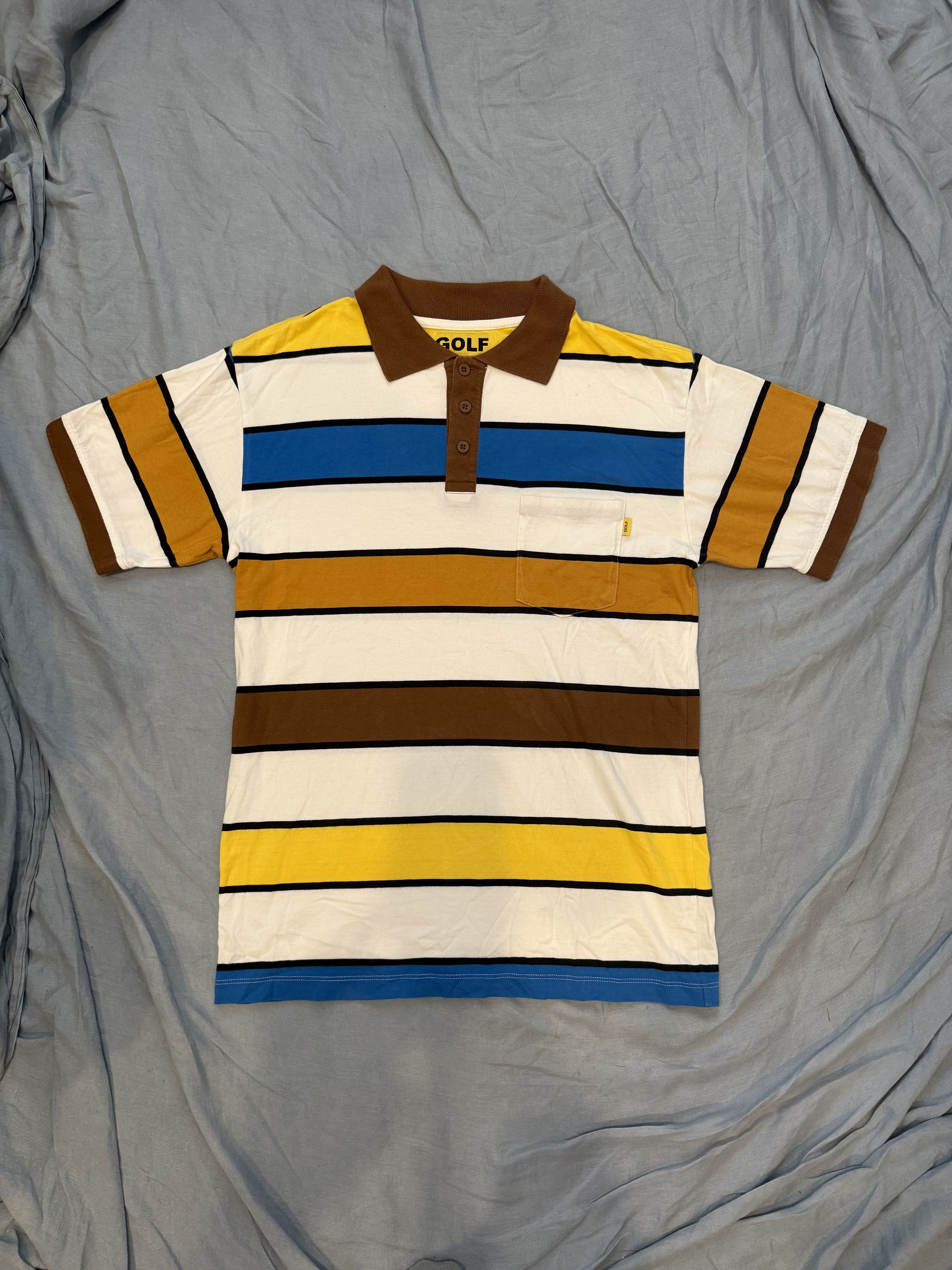 Golf Wang × Golf le Fleur WAVY STRIPE KNIT POLO RED | Grailed