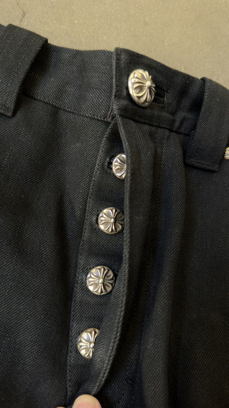 Chrome Hearts RARE! Chrome Hearts Street Sweeper Denim Pants Black Size US 31 - 6 Thumbnail