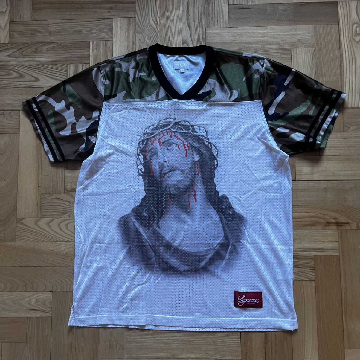 Streetwear × Supreme × Vintage Supreme Jesus Football Jersey Black