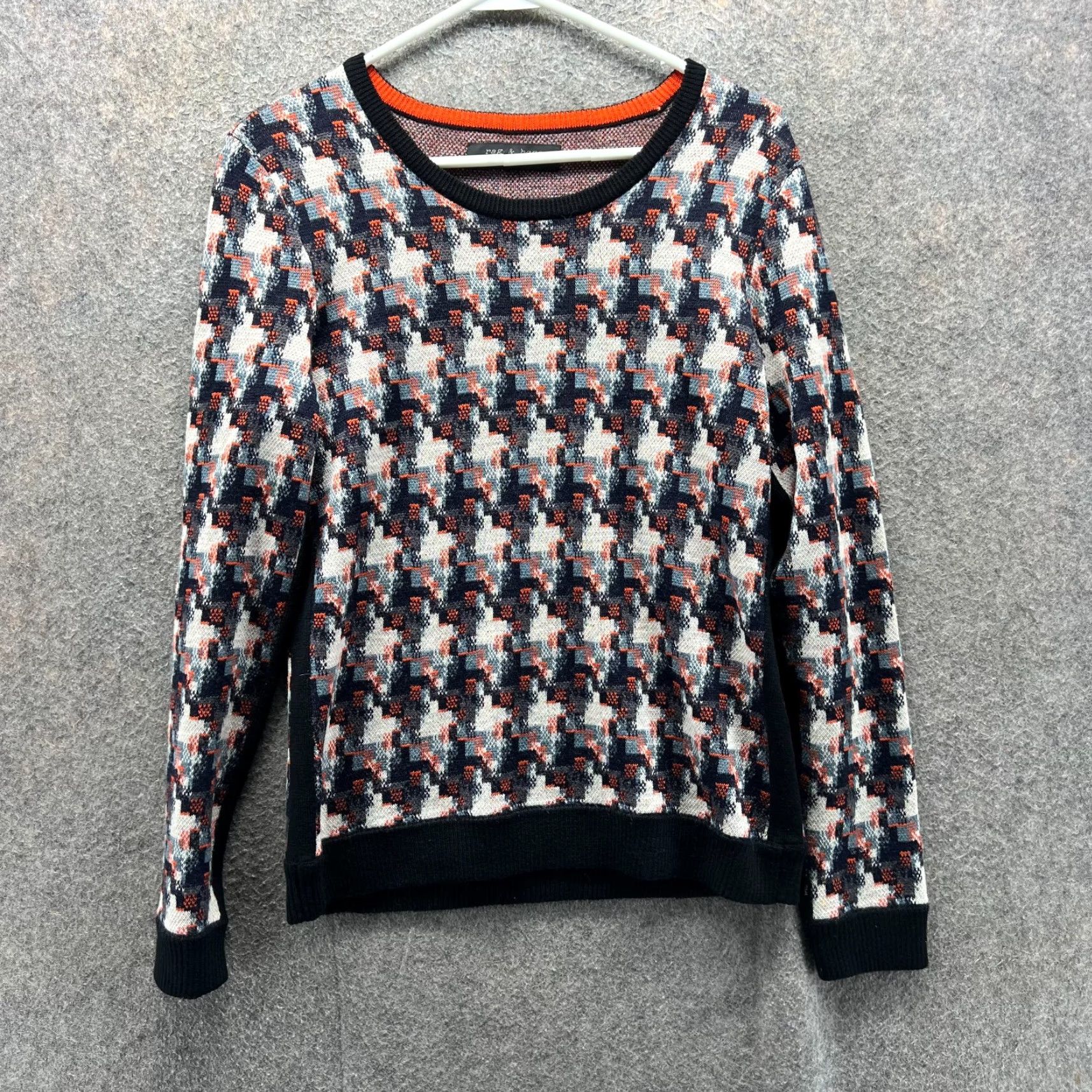 Rag & Bone Rag & Bone Pullover Sweatshirt Women Medium Black Wool Knit Crew Neck Long Sleeve Size M / US 6-8 / IT 42-44 - 2 Thumbnail