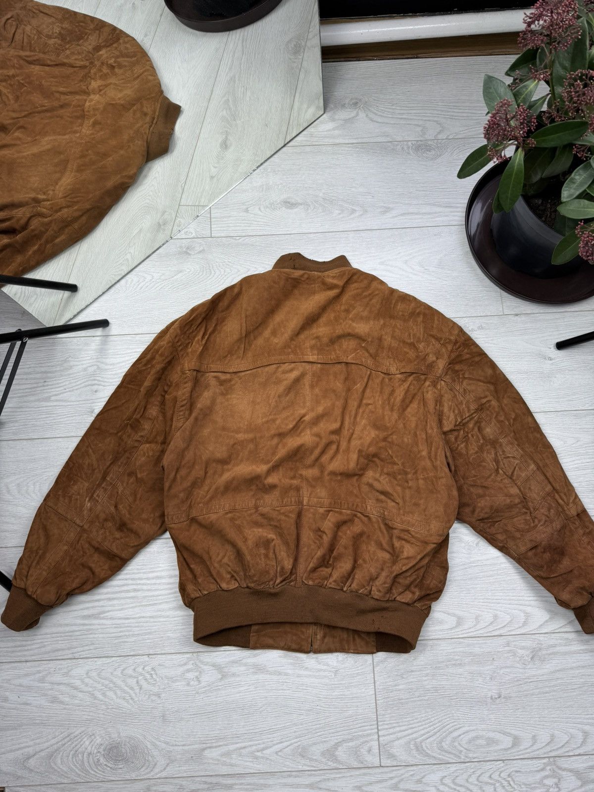 Hysteric Glamour CRAZY RICK OWENS STYLE SUEDE LEATHER JACKET FUR HOOD SWAG Size US M / EU 48-50 / 2 - 8 Thumbnail