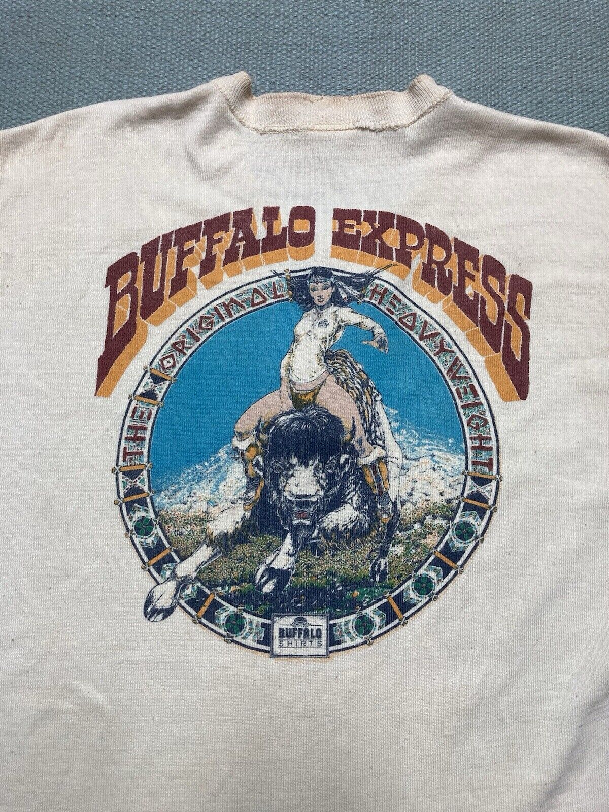 Vintage VTG 70s henley t shirt buffalo express distressed grunge XL Size US XL / EU 56 / 4 - 2 Thumbnail