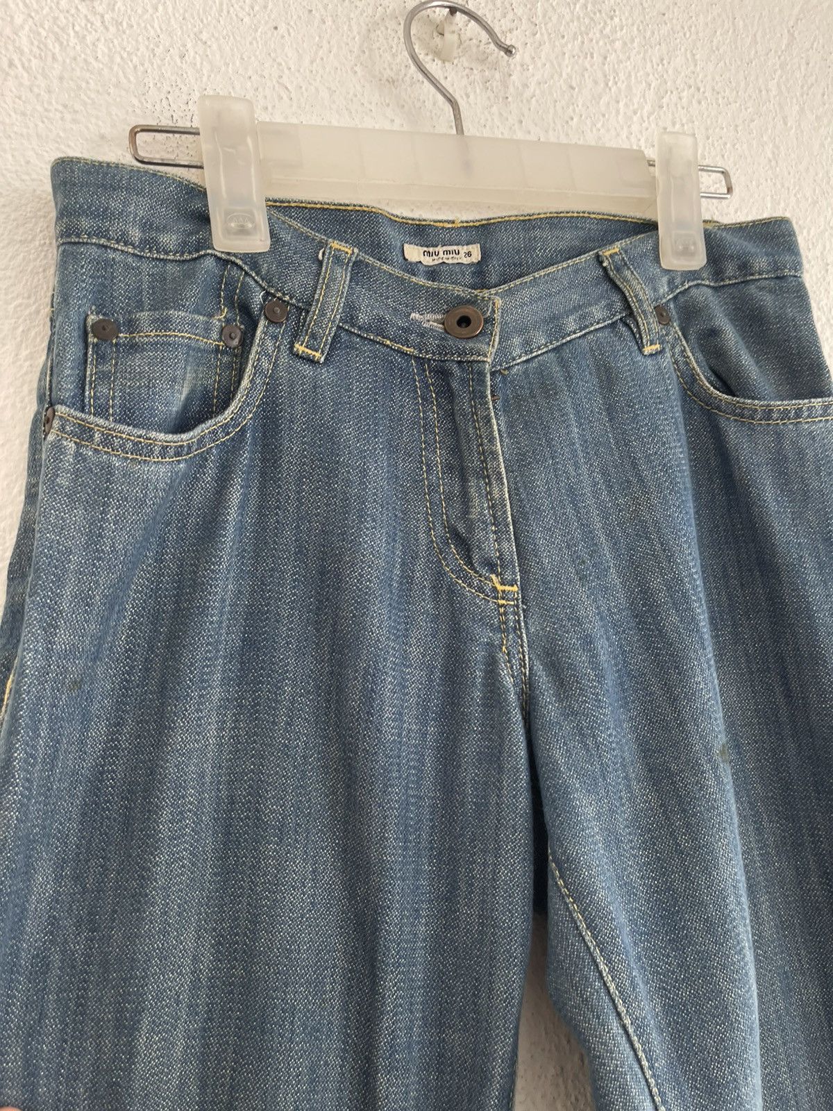 Miu Miu Miu Miu Broken Twill Bootcut Flare Jeans Size 28" / US 6 / IT 42 - 7 Thumbnail