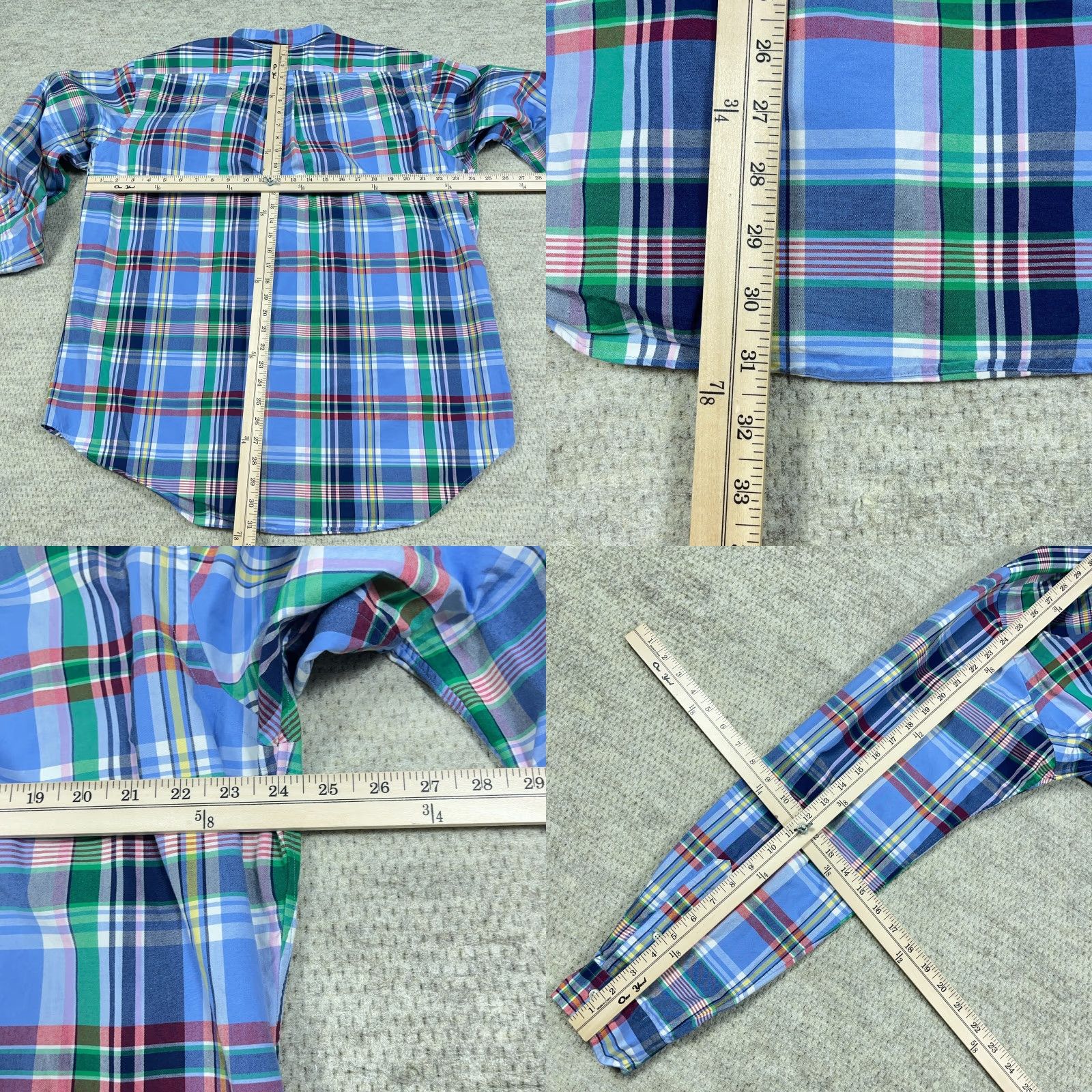 Ralph Lauren Ralph Lauren Shirt Men XL Classic Fit Blue Red Tartan Plaid Button Up Poplin Size US XL / EU 56 / 4 - 8 Thumbnail