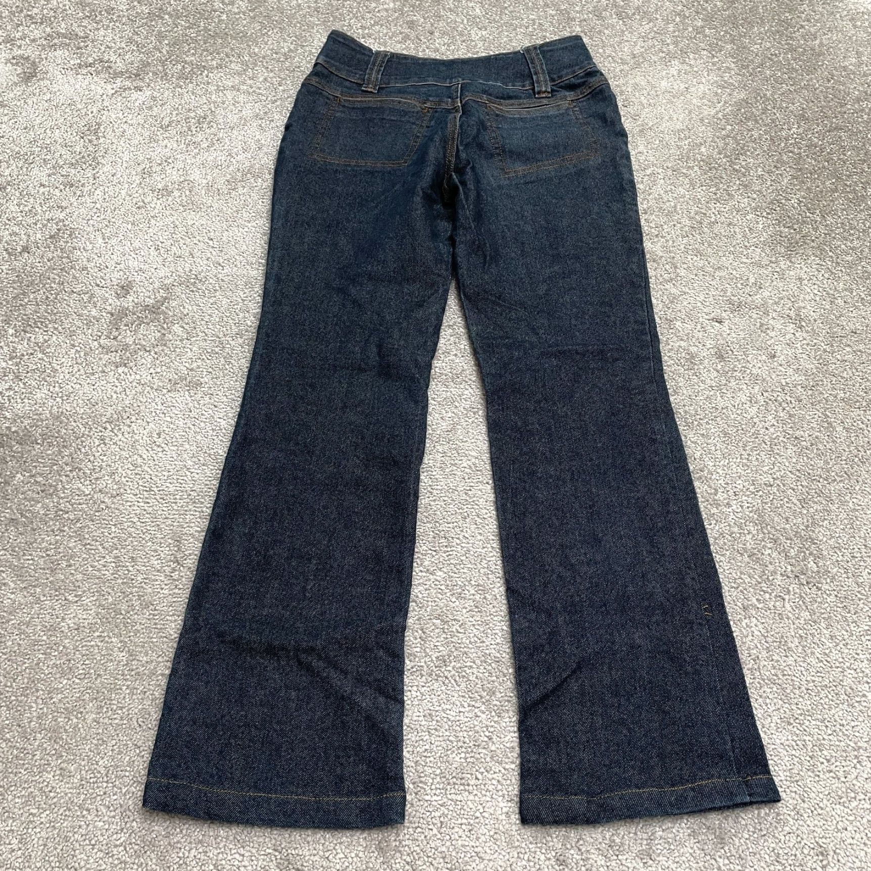 Denime Feng Bootcut Denim Jeans Juniors 28 Blue Dark Wash Mid Rise 100% Cotton 5-Pocket City Modern Women Jeans 28x27 Size 28" / US 6 / IT 42 - 2 Thumbnail