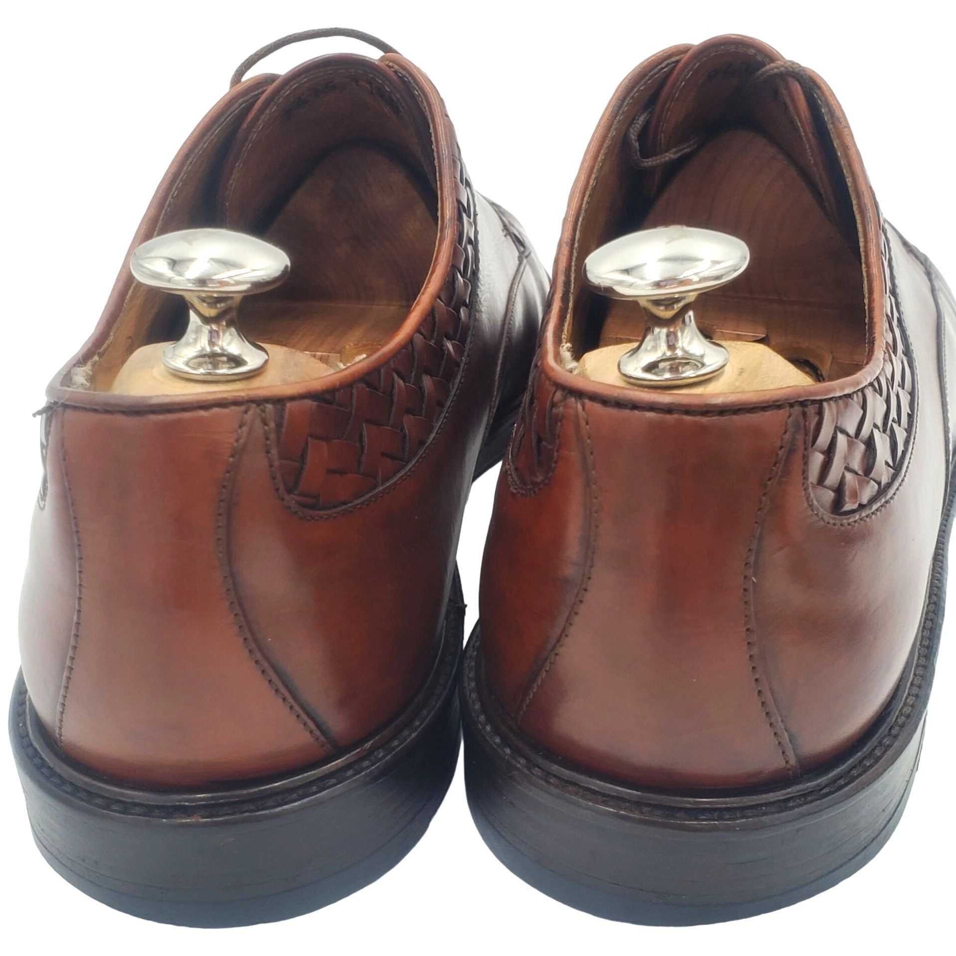 Cole Haan Italy Bragano Cole Haan Men's size 11.5B Brown Leather Woven Size US 11.5 / EU 44-45 - 5 Thumbnail