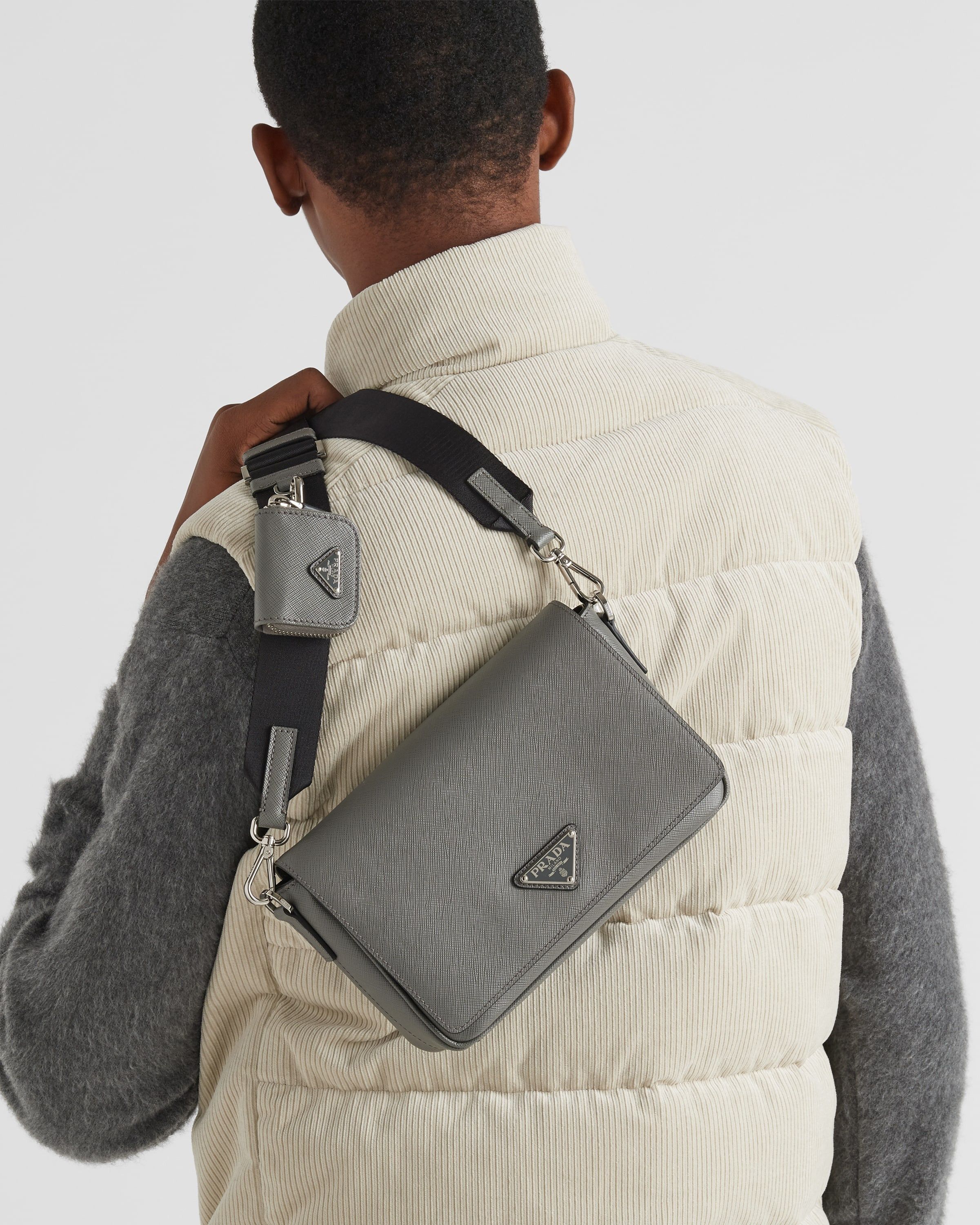 Prada o1bcso1str1025 Size: OS / Saffiano Shoulder Bag in Grey Size ONE SIZE - 8 Thumbnail