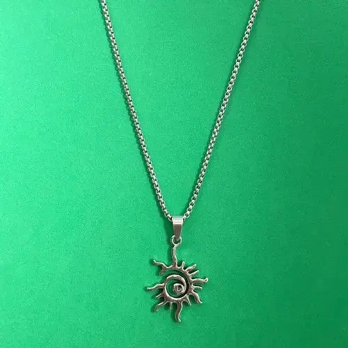 Designer × Jewelry Titanium Steel Sun Pendant Necklace for Men Women Size ONE SIZE - 1 Thumbnail