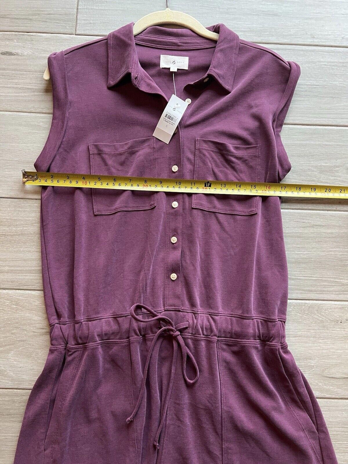 Designer Lou & Grey Sandwashed Sleeveless Romper Italian Plum NWT! Size 28" / US 6 / IT 42 - 8 Thumbnail