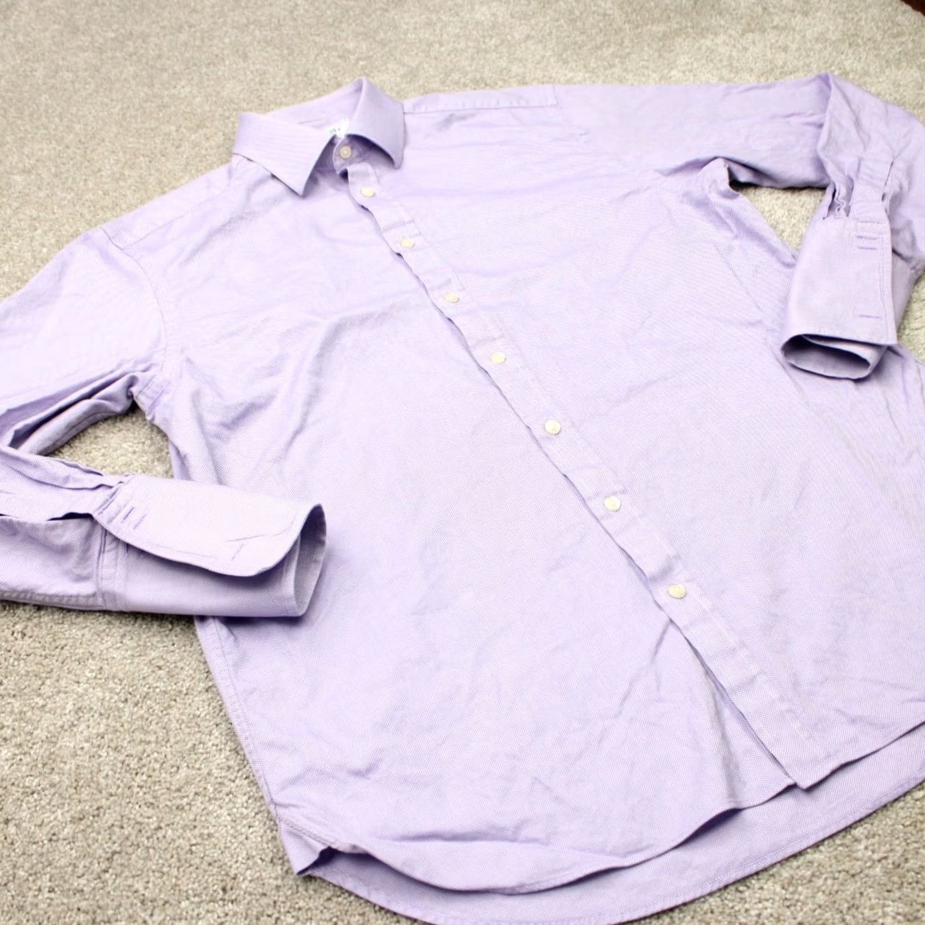 Charles Tyrwhitt Charles Tyrwhitt Shirt Men 16 1/2 36 Purple Classic Fit French Cuff Long Sleeve Shirt Size US XL / EU 56 / 4 - 5 Thumbnail
