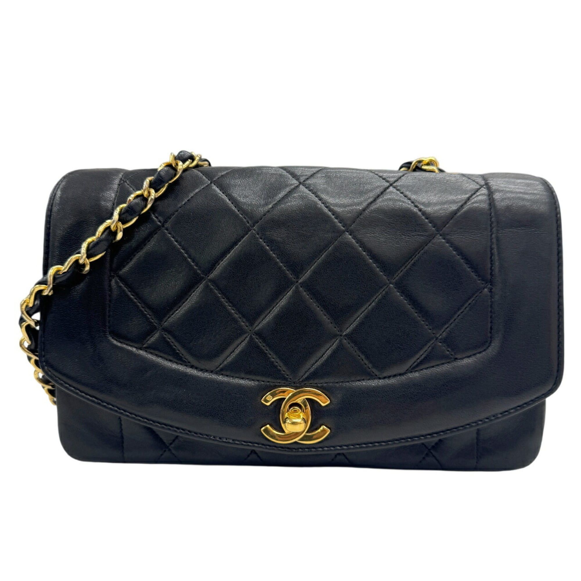 Chanel CHANEL Diana Matelasse 22 Flap Lambskin Black Coco Mark Shoulder Bag Size ONE SIZE - 1 Thumbnail