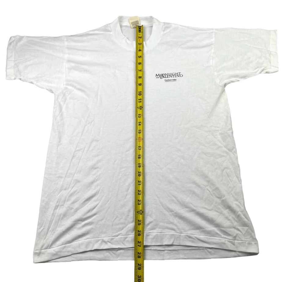 Vintage VTG 1995 Moonlight Valentino Movie Paltrow Bon Jovi T-Shirt Screen Stars White Large Men Short Sleeve Single Stitch Cotton Blend USA Size US L / EU 52-54 / 3 - 5 Thumbnail