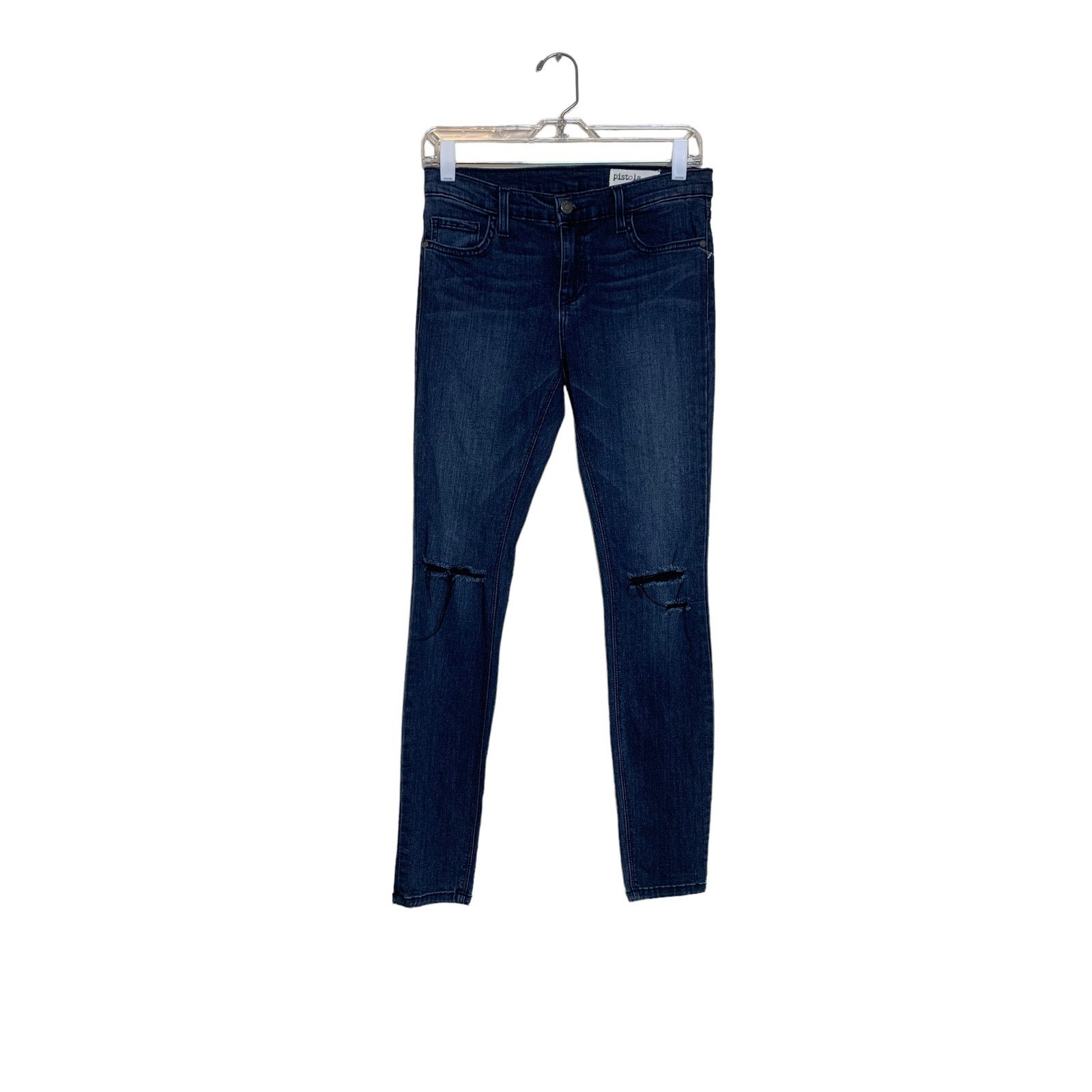 Pistola Pistola Blue “Rips” In knees Stretch Skinny Jeans size 27 Size 27" / US 4 / IT 40 - 10 Thumbnail