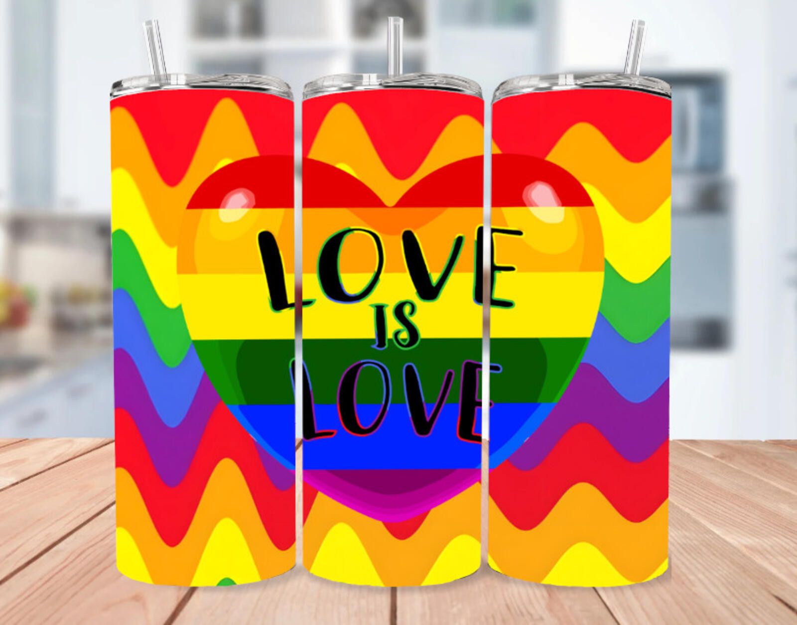 Other LGBTQ Stainless Steel Tumbler 20 Oz Love is love Size ONE SIZE - 1 Thumbnail