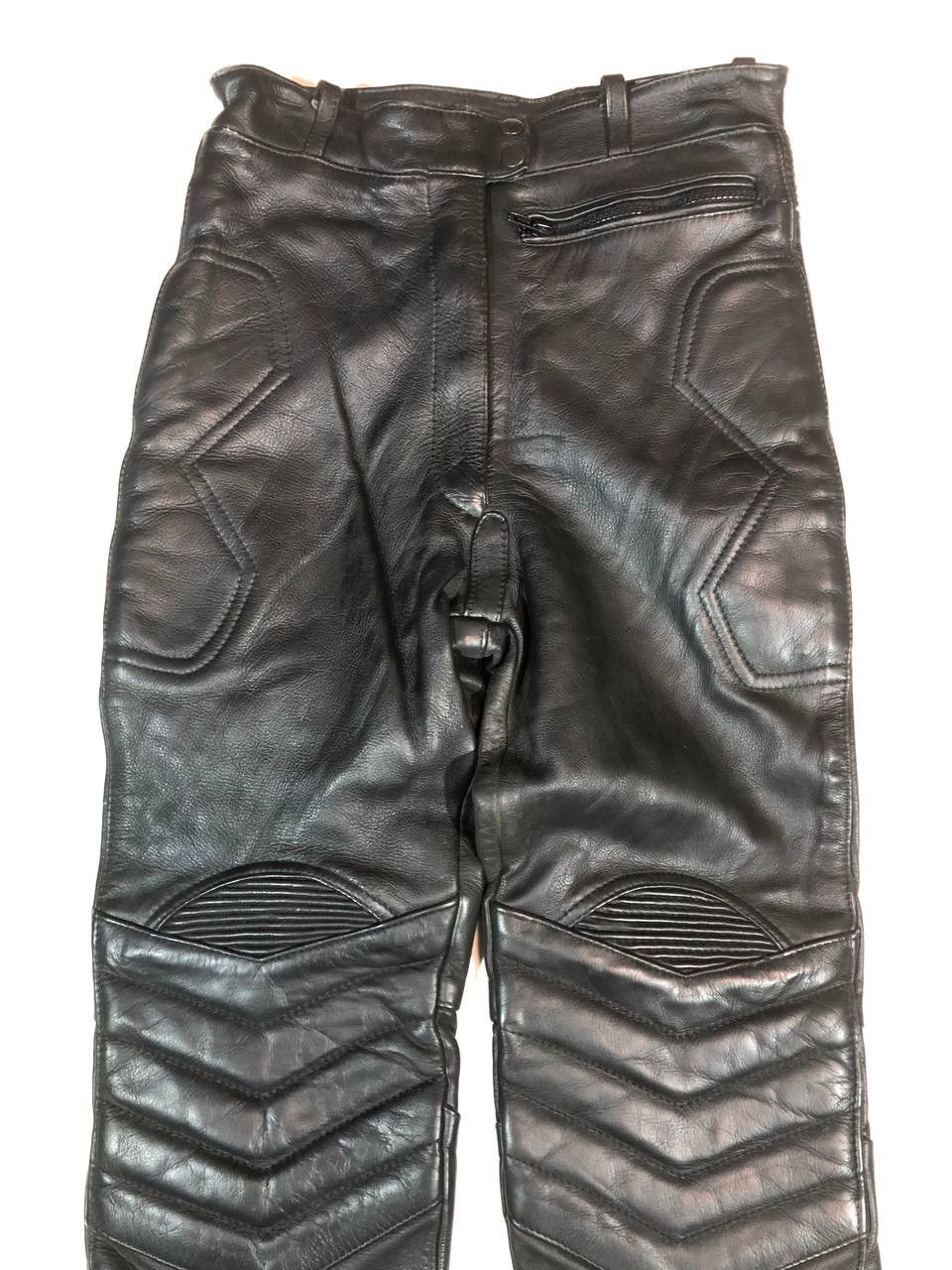 Genuine Leather Vintage Rare Biker Moto Leather Pants Vintage Size US 26 / EU 42 - 2 Thumbnail