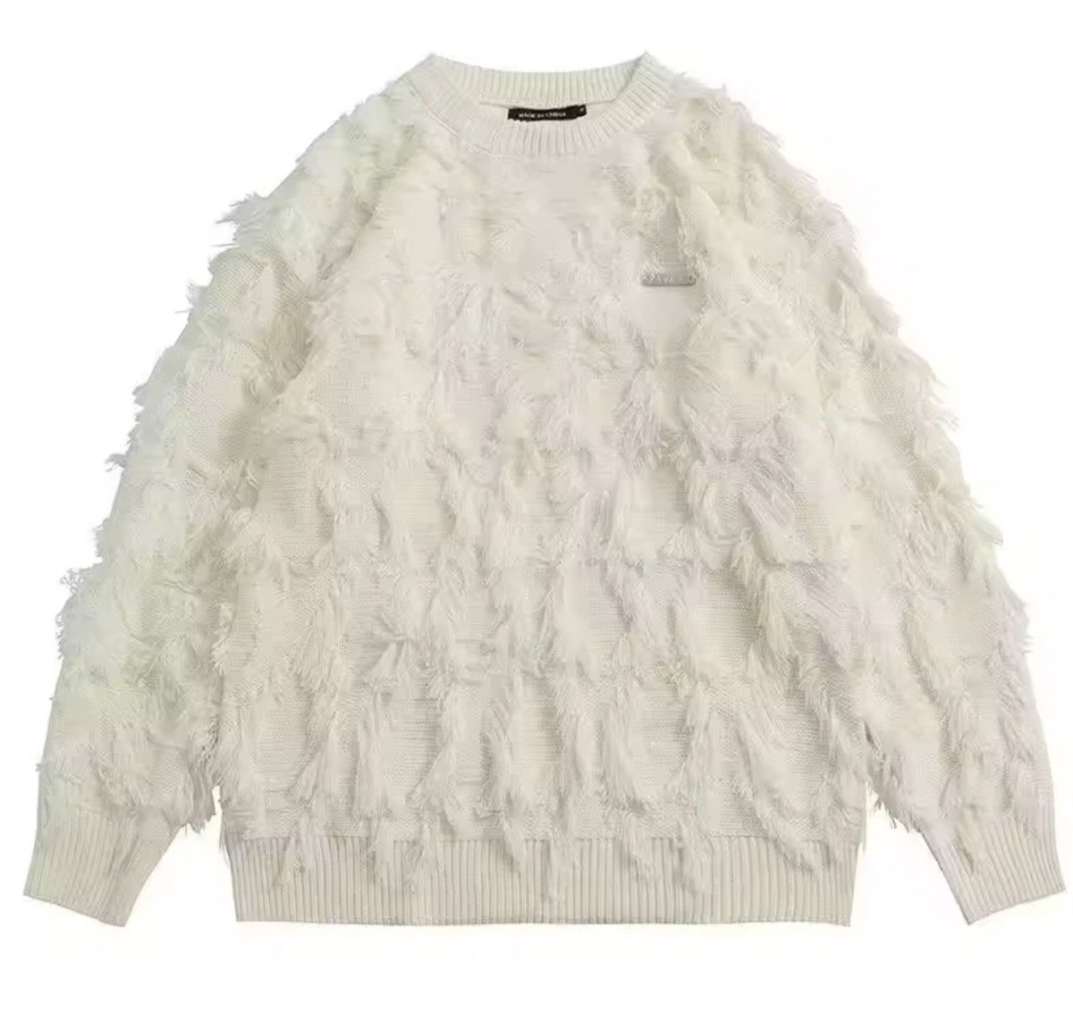 Japanese Brand Ripped Fringe Raw Edge Sweater Size US L / EU 52-54 / 3 - 3 Thumbnail