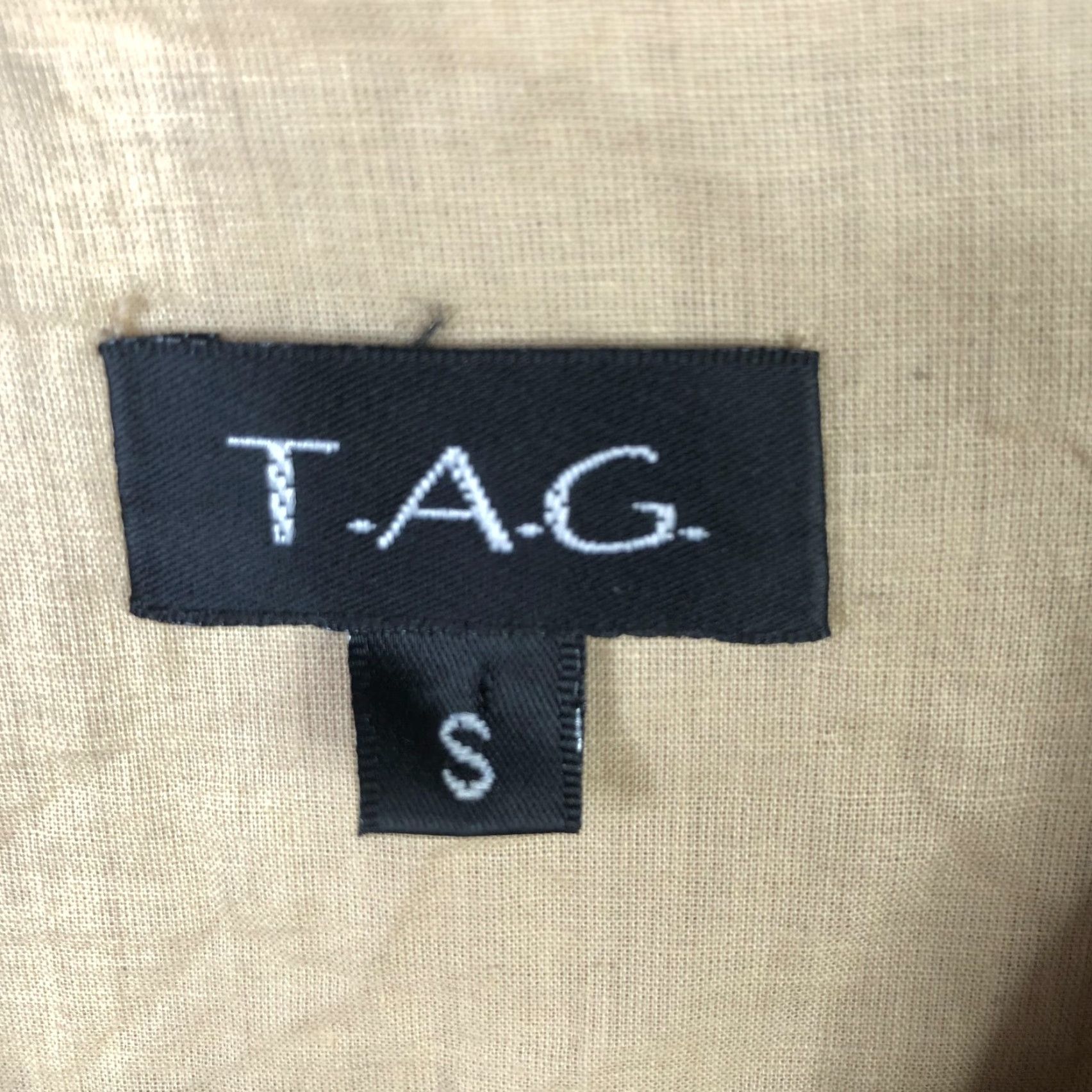 Vintage T.A.G Dress Women S Beige Linen Button Front Pleated Belted Fit Flare Pinup Shirt Dress Size S / US 4 / IT 40 - 5 Thumbnail