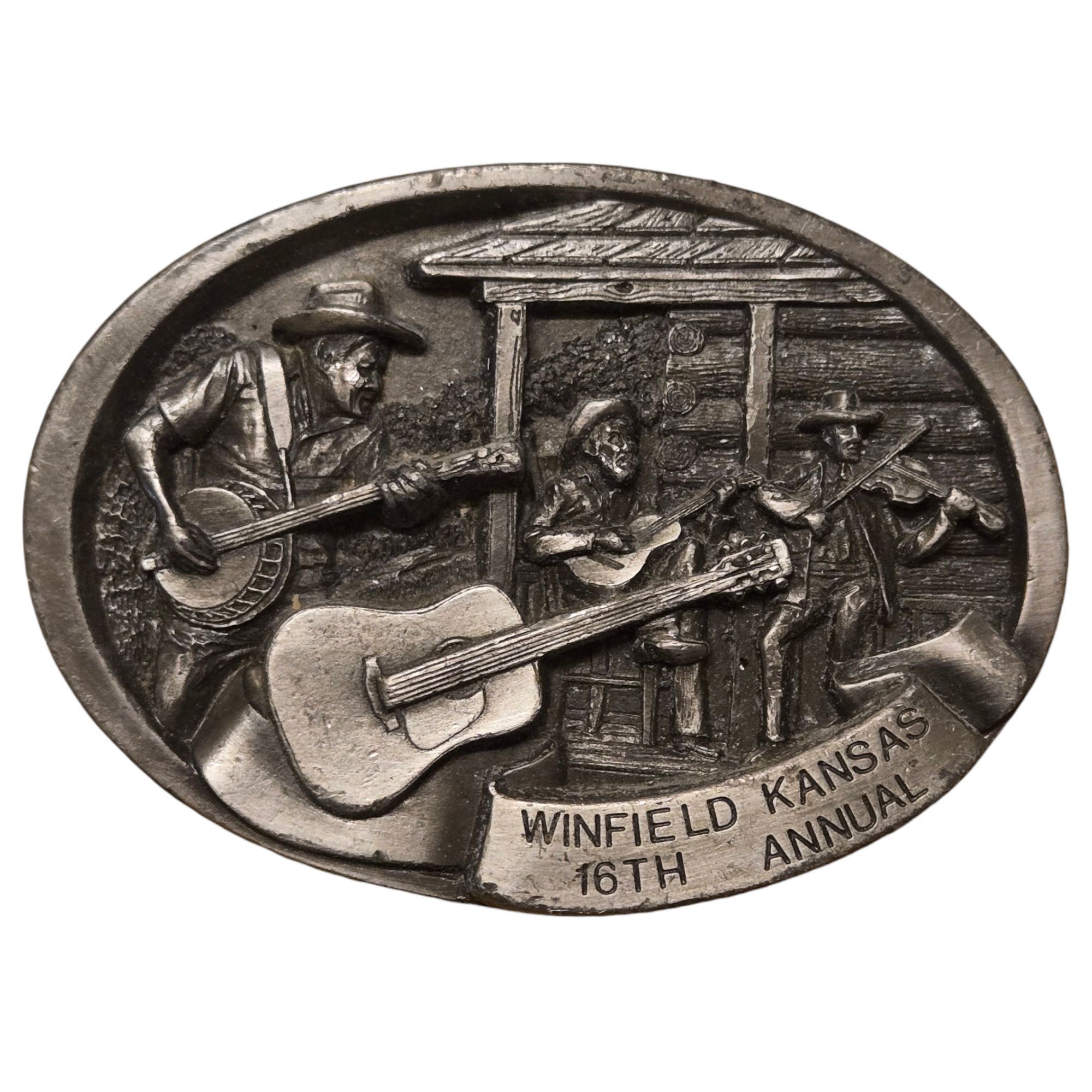 Other Front Porch Guitar Music Belt Buckle 1987 Walnut Valley Blue Size ONE SIZE - 3 Thumbnail