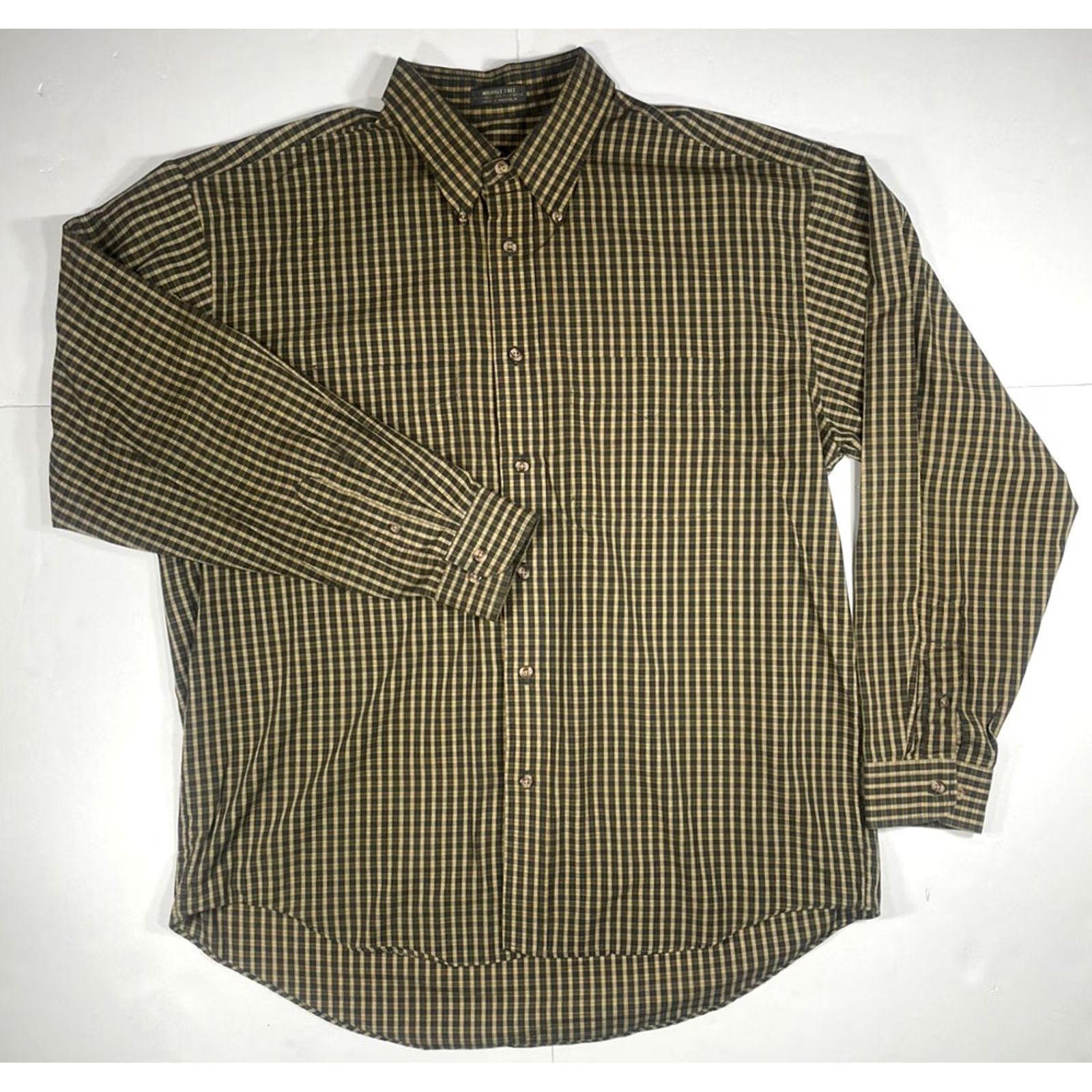 Van Heusen Van Heusen Dress Shirt Multicolor Check Button Up Long Sleeve Mens L 16-16 1/2 Wrinkle Free Shirt Size 42R - 2 Thumbnail