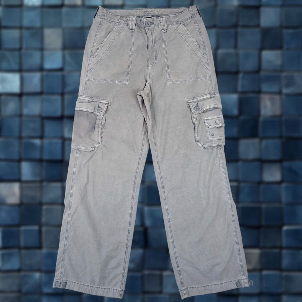 American Eagle Outfitters American Eagle Outfitters Baggy Cargo Jogger Pants Women 10 Reg Blue Color 90s Grunge Slim Straight Casual Pants Size 32" / US 10 / IT 46 - 1 Thumbnail