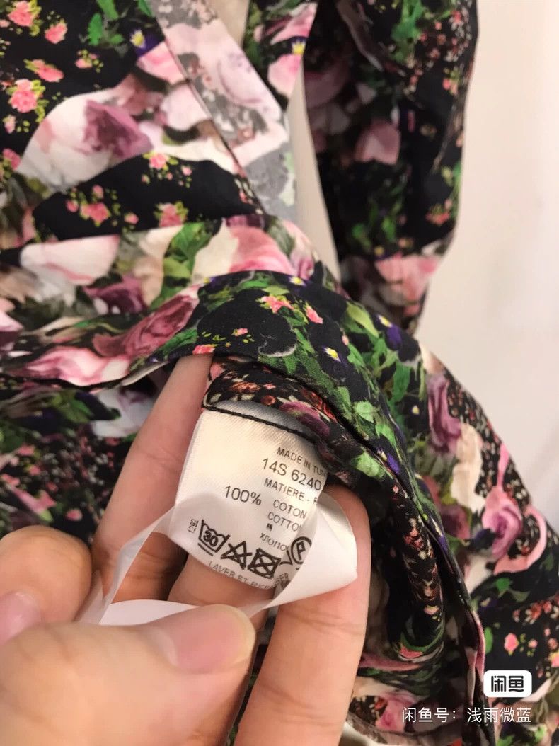Givenchy Givenchy Size39 Floral Patchwork Long Sleeve Shirt Size US M / EU 48-50 / 2 - 7 Thumbnail