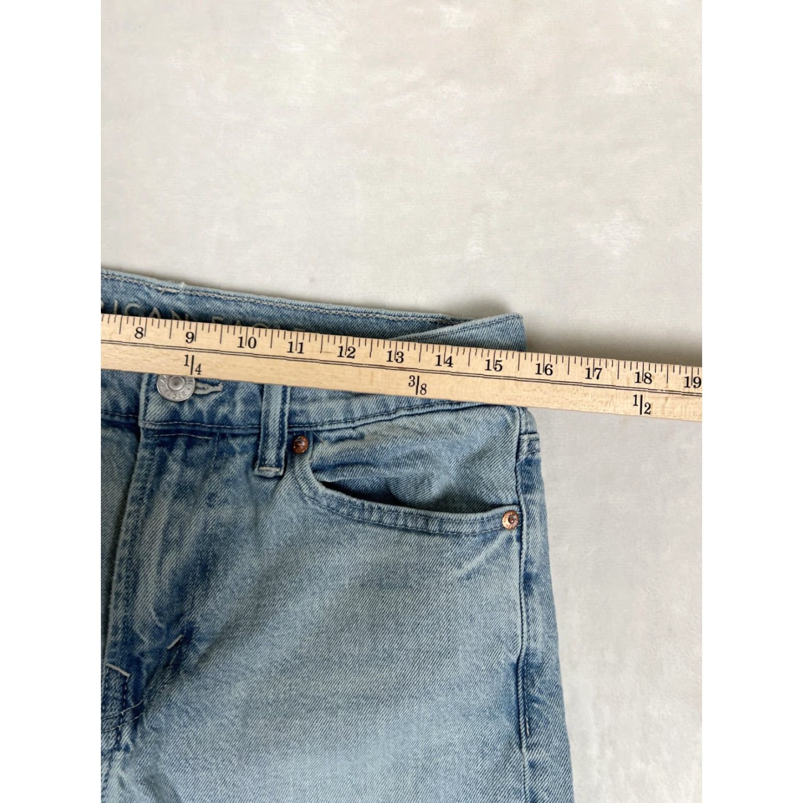 American Eagle Outfitters American Eagle Jeans Mens 30x32 Blue Original Straight Light Wash Denim Size US 30 / EU 46 - 5 Thumbnail