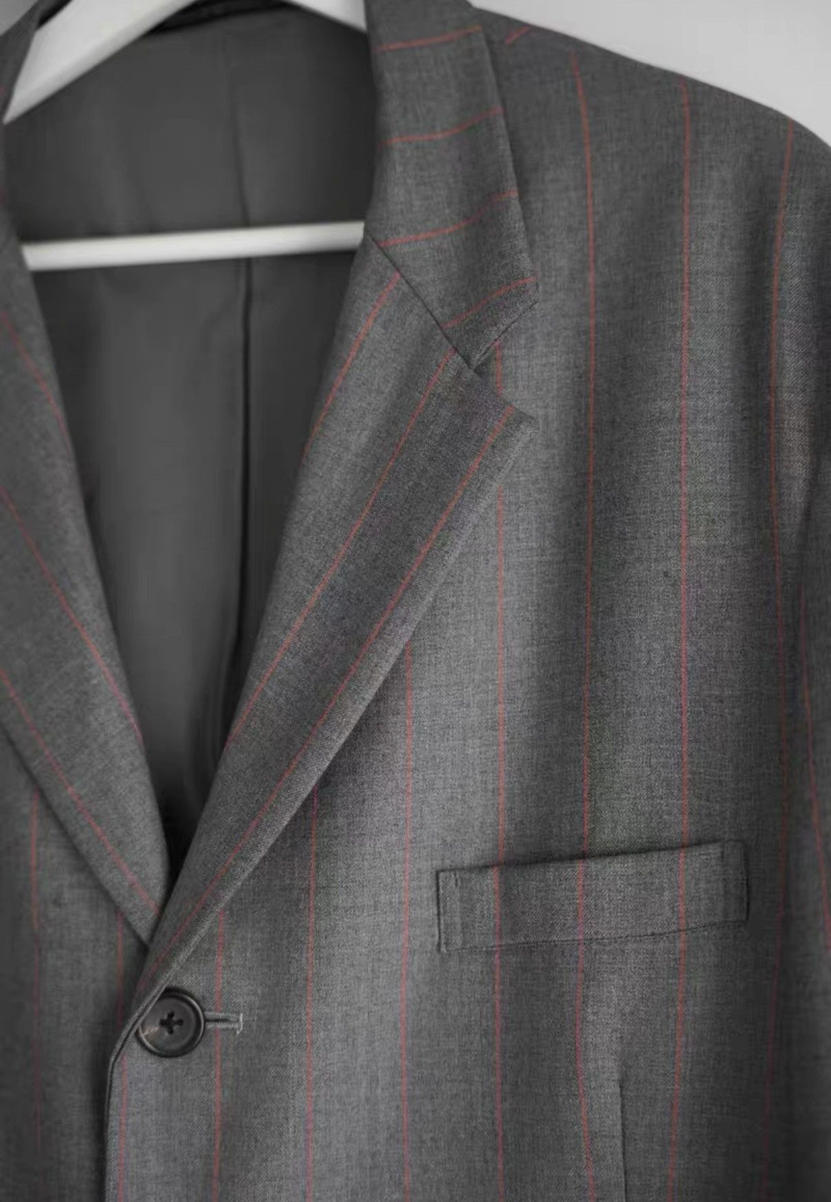 Yohji Yamamoto Yohji Yamamoto Rokumeikan Gray & Orange Striped Blazer K4 Size US S / EU 44-46 / 1 - 3 Thumbnail