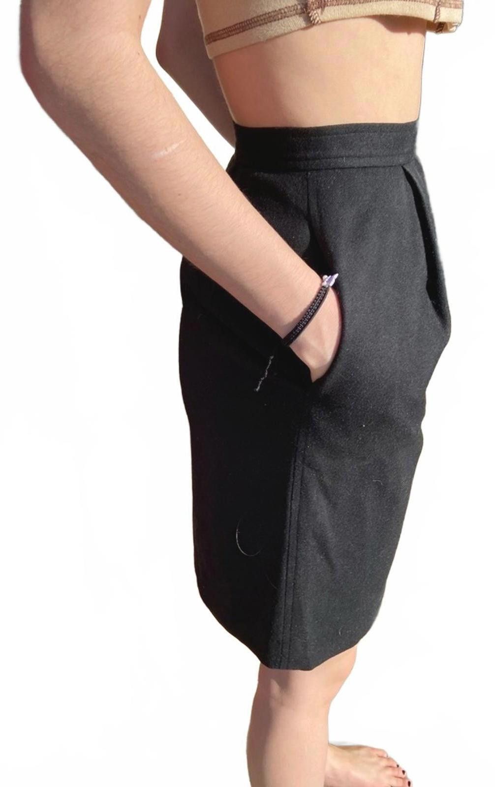 Saint Laurent Paris Saint Laurent Rive Gauche Wool High Pleated Waist Skirt Size 25" / US 0 / IT 36 - 6 Thumbnail