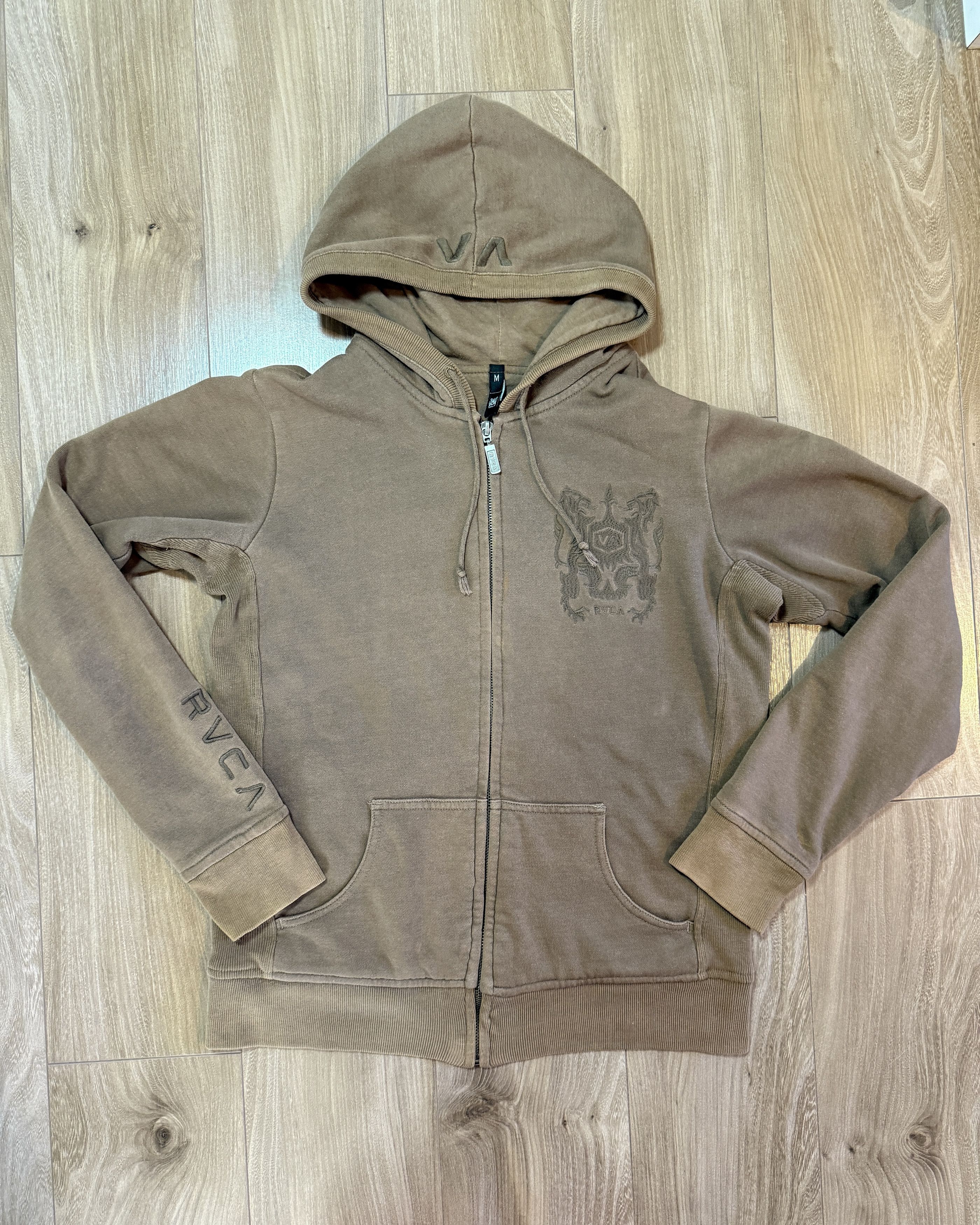 RVCA RVCA Archive Pigment-Dyed Zip Hoodie (M) Embroidered Crest Size US M / EU 48-50 / 2 - 9 Thumbnail