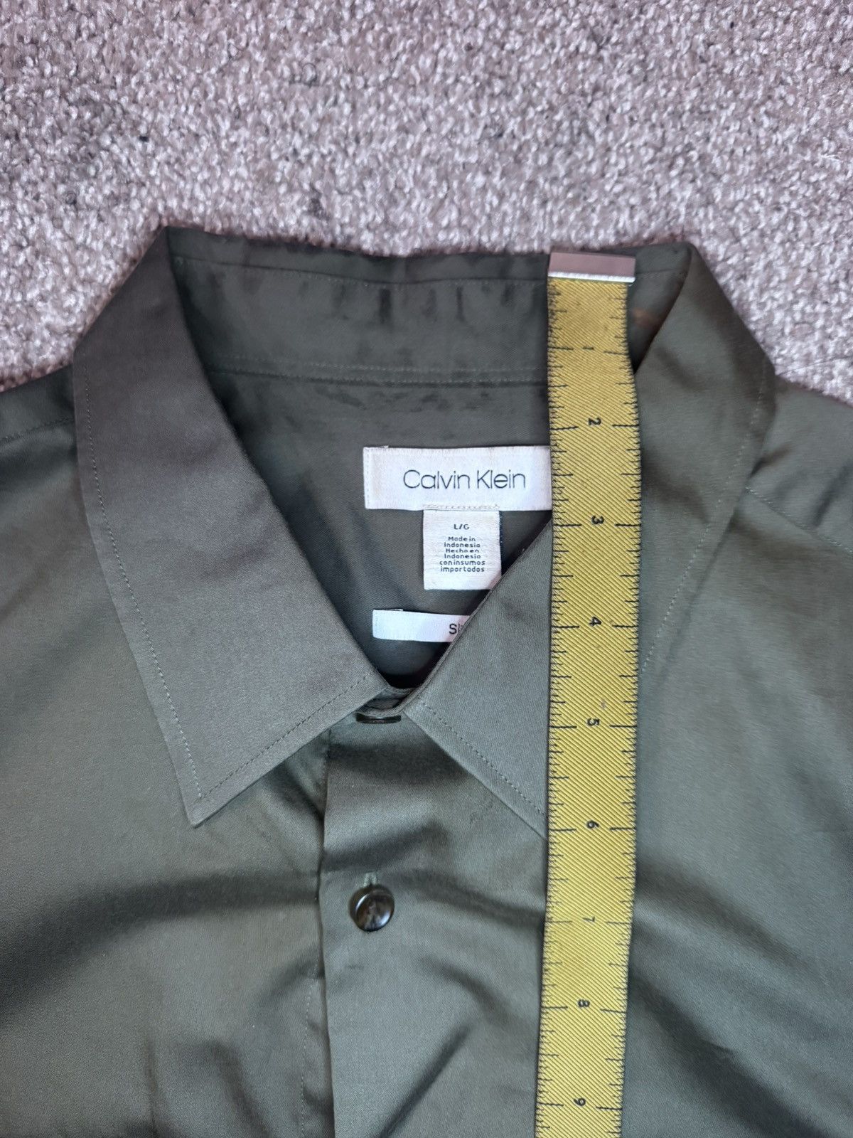 Calvin Klein Calvin Klein men's slimfit colorblocked sateen utility shirt Size US L / EU 52-54 / 3 - 3 Thumbnail
