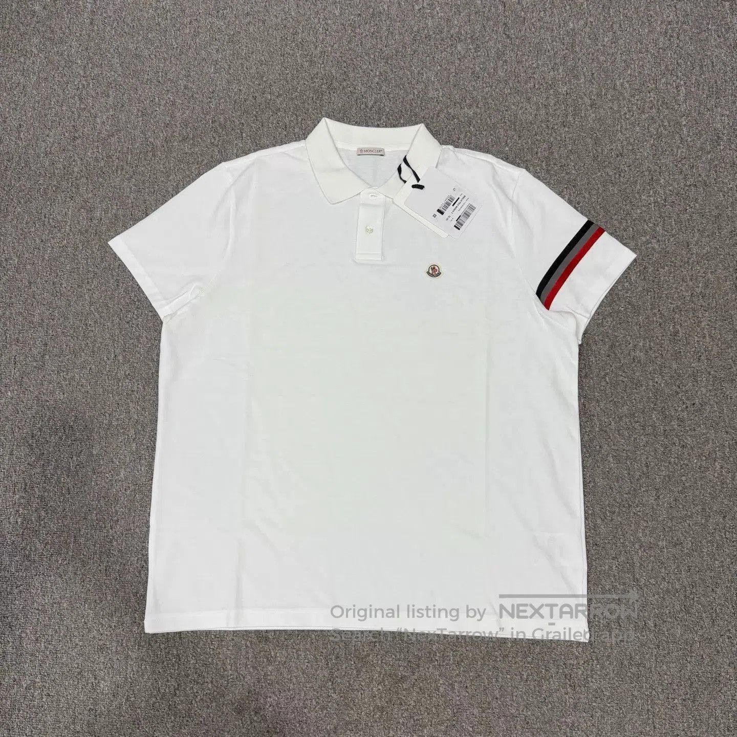 Moncler White Short-Sleeve Polo Shirt. Size US XXL / EU 58 / 5 - 1 Thumbnail