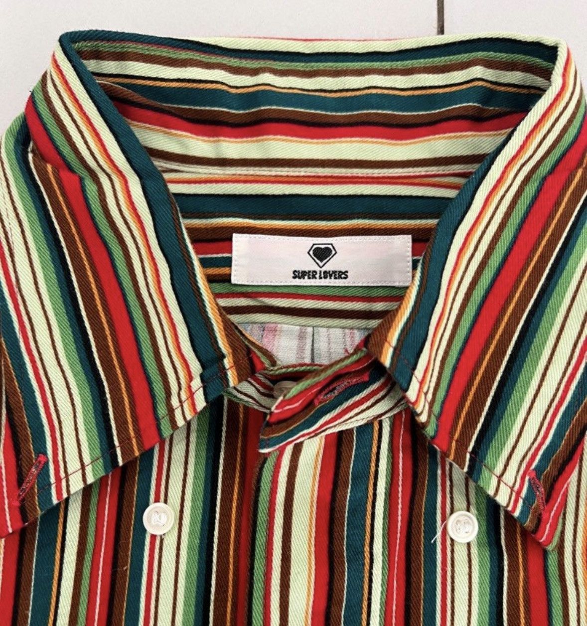 Super Lovers JAPANESE BRAND SUPER LOVERS MULTICOLOR STRIPE SHIRT Size US L / EU 52-54 / 3 - 3 Thumbnail