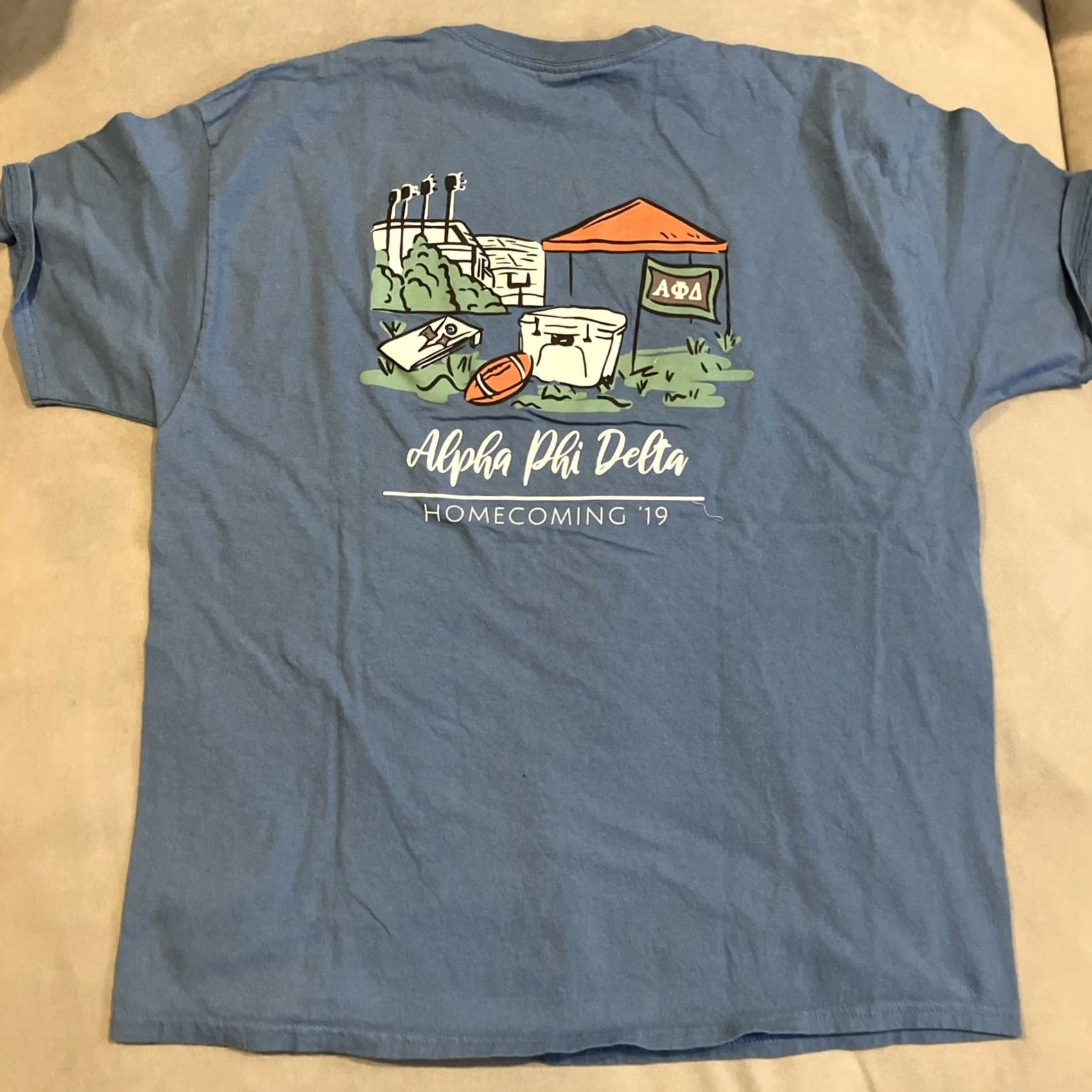 Hanes Awesome Hanes Alpha Phi Delta XL Blue Double Sided Shirt Size US XL / EU 56 / 4 - 4 Thumbnail