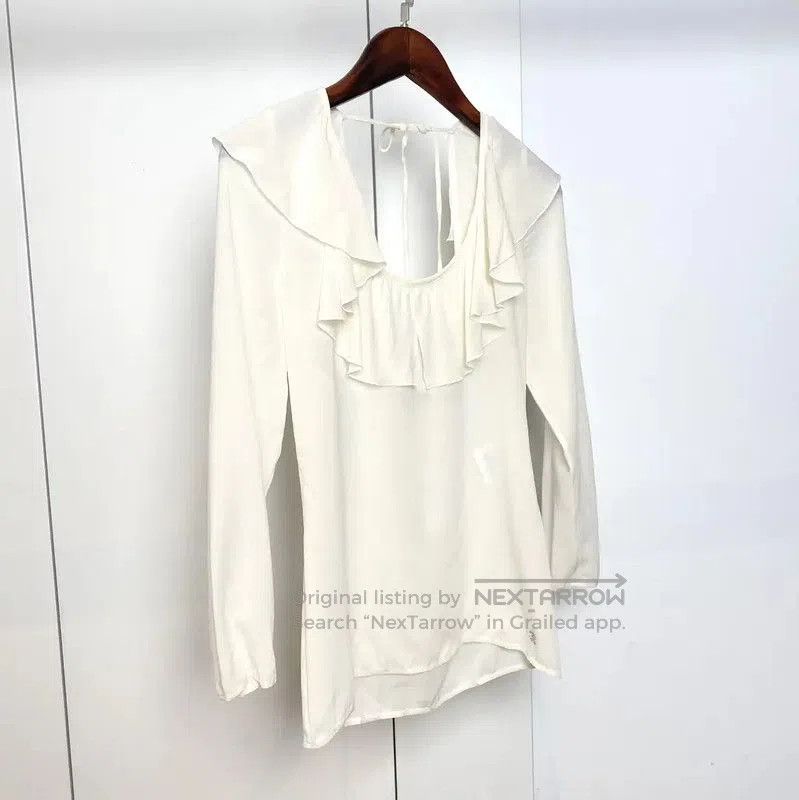 Chanel Chanel Summer Ivory Silk Ruffled Short Sleeve Top . Size S / US 4 / IT 40 - 3 Thumbnail