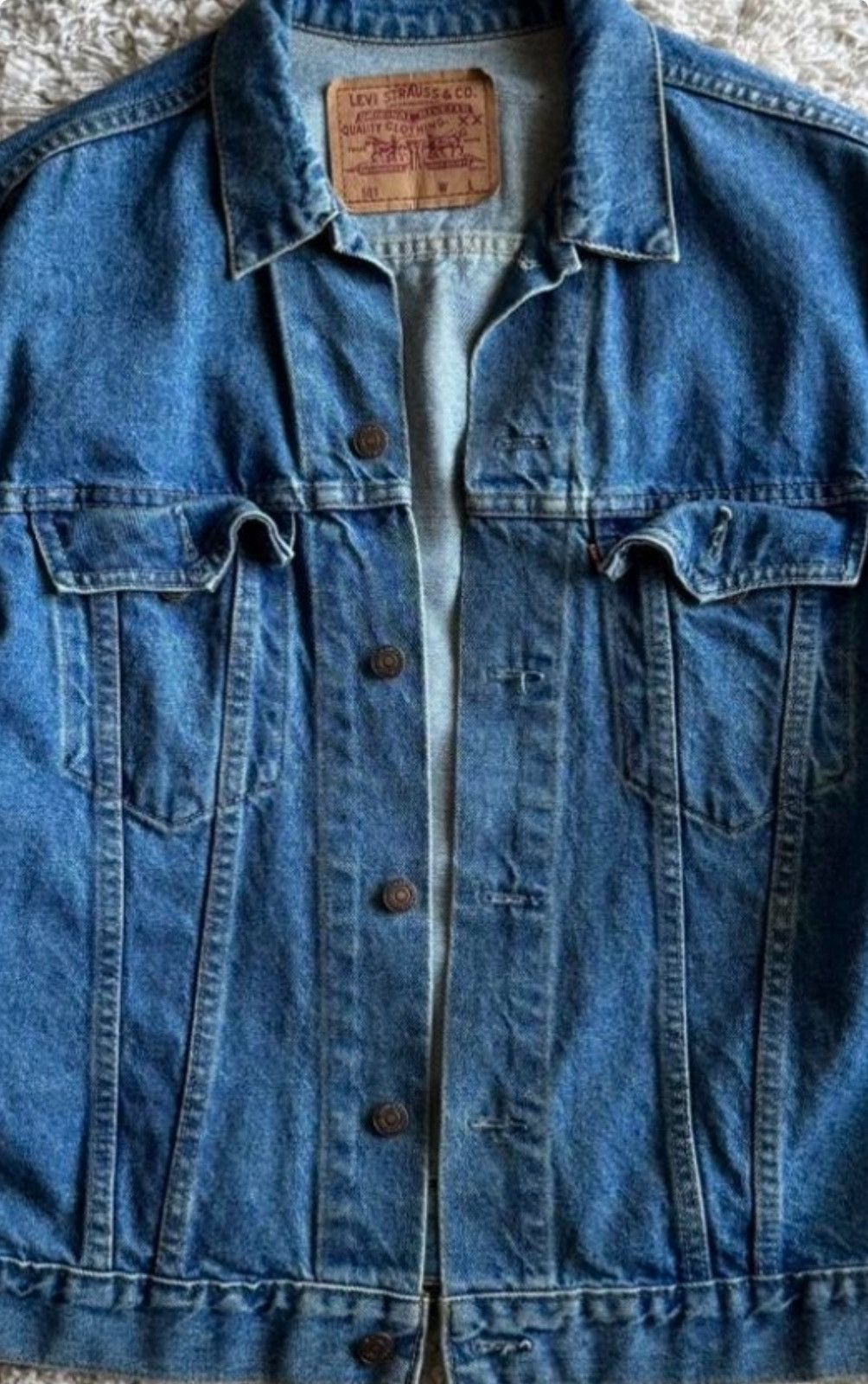 Levi's Vintage 1970 Orange Tag Levi’s 501 Denim Trunker Jacket Size US M / EU 48-50 / 2 - 2 Thumbnail